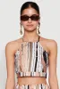 Abstract Brush Stroke Print Crop Top sold by Rainbow