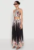 Abstract Brush Stroke Print Crop Top sold by Rainbow
