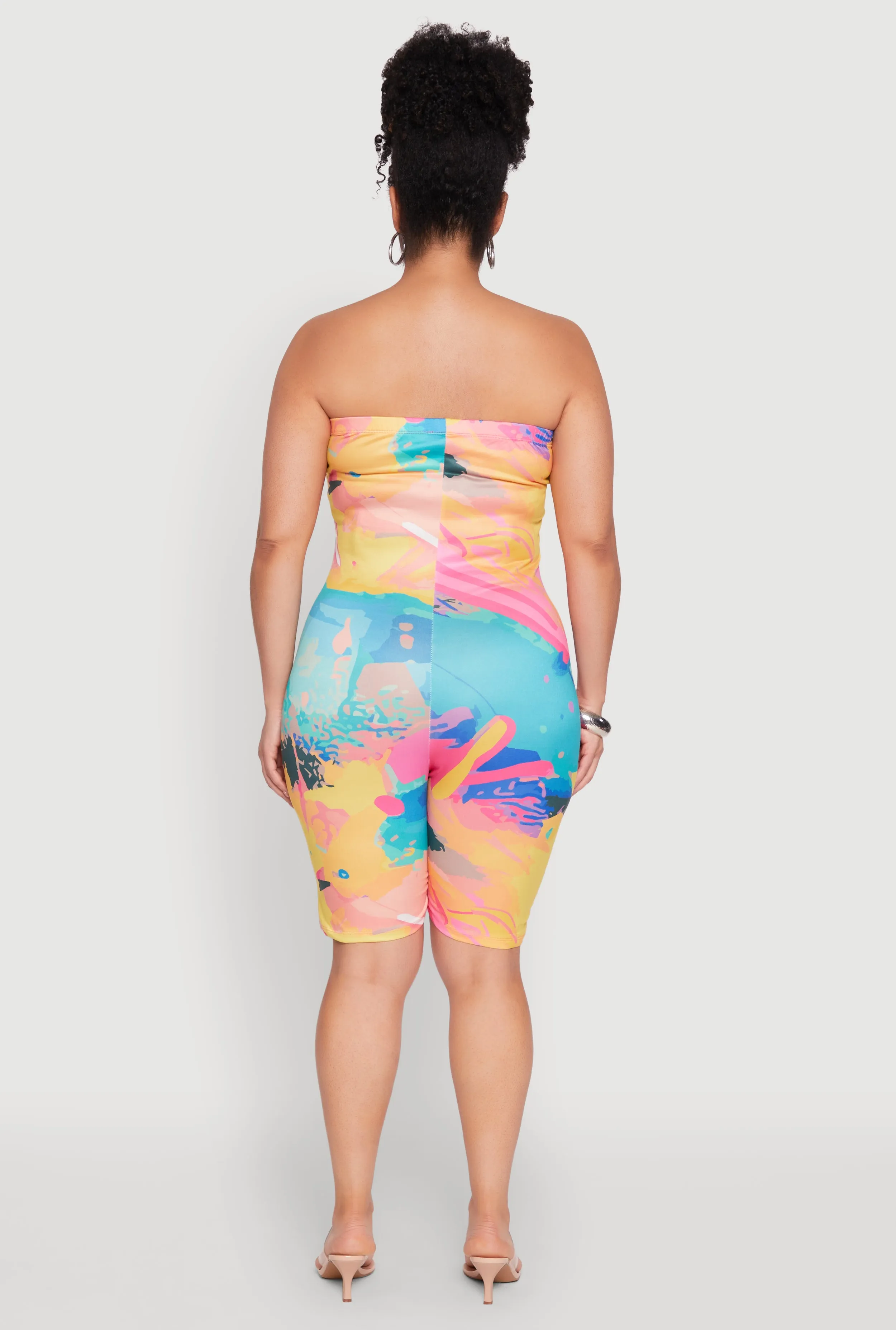 Plus Size Paint Splatter Tube Romper sold by Rainbow product image thumbnail 5