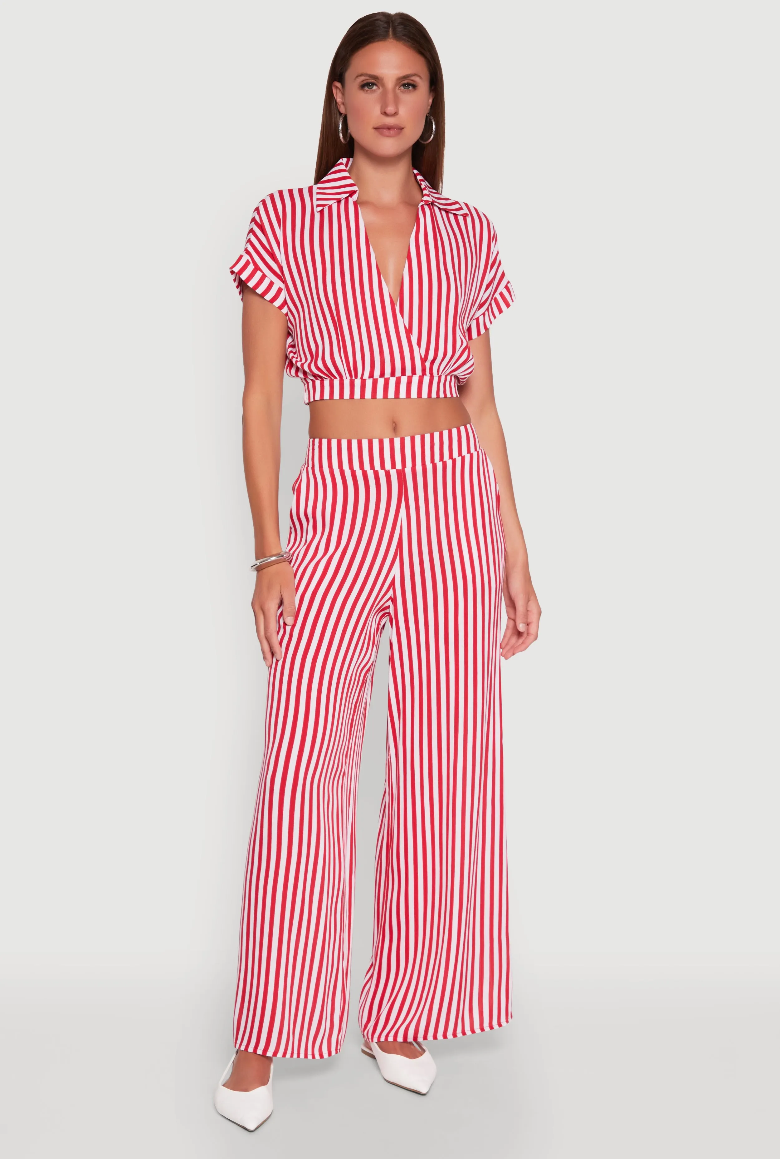 Striped Wide Leg Palazzo Pants sold by Rainbow product image thumbnail 2