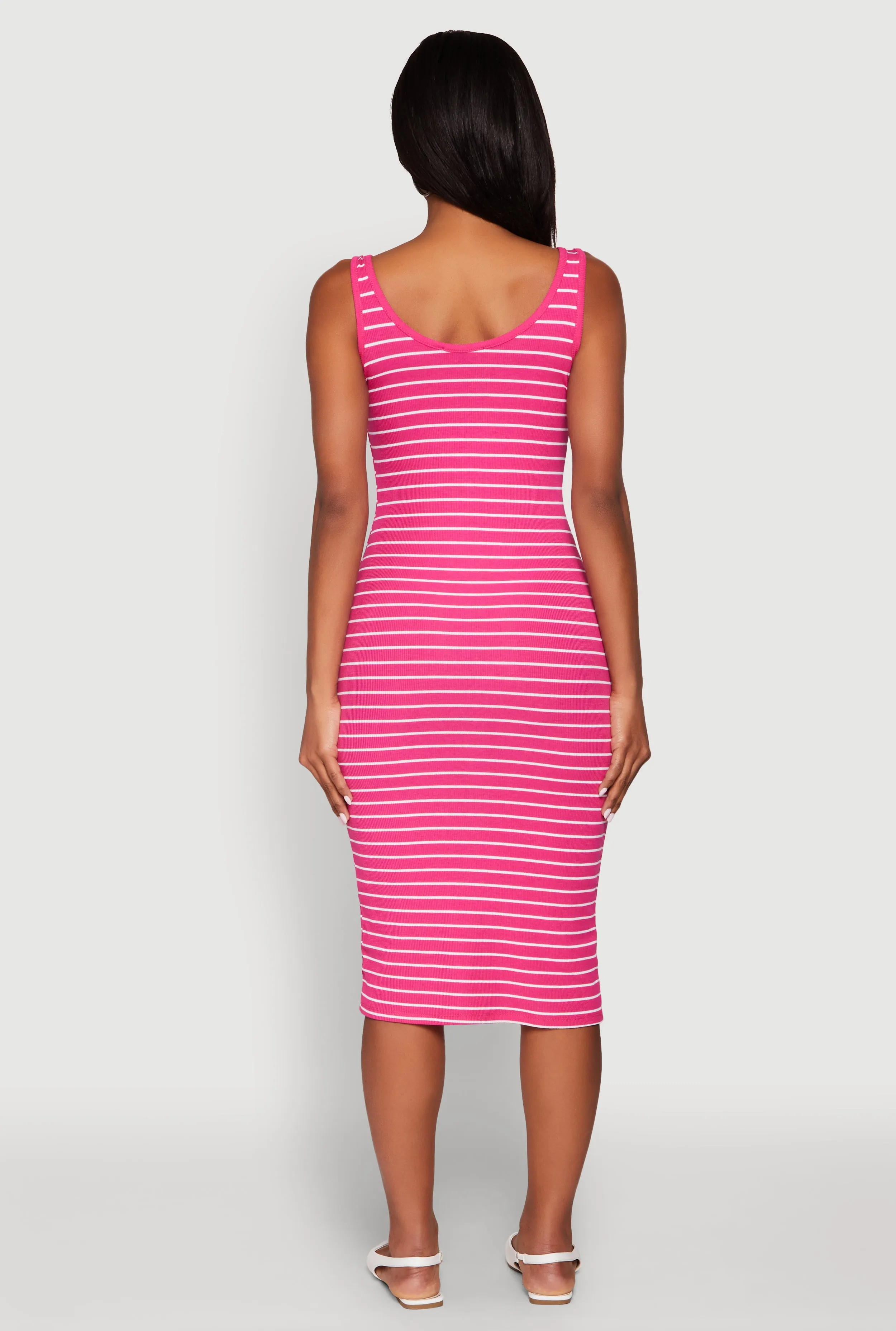 Striped Scoop Neck Midi Dress sold by Rainbow product image thumbnail 5