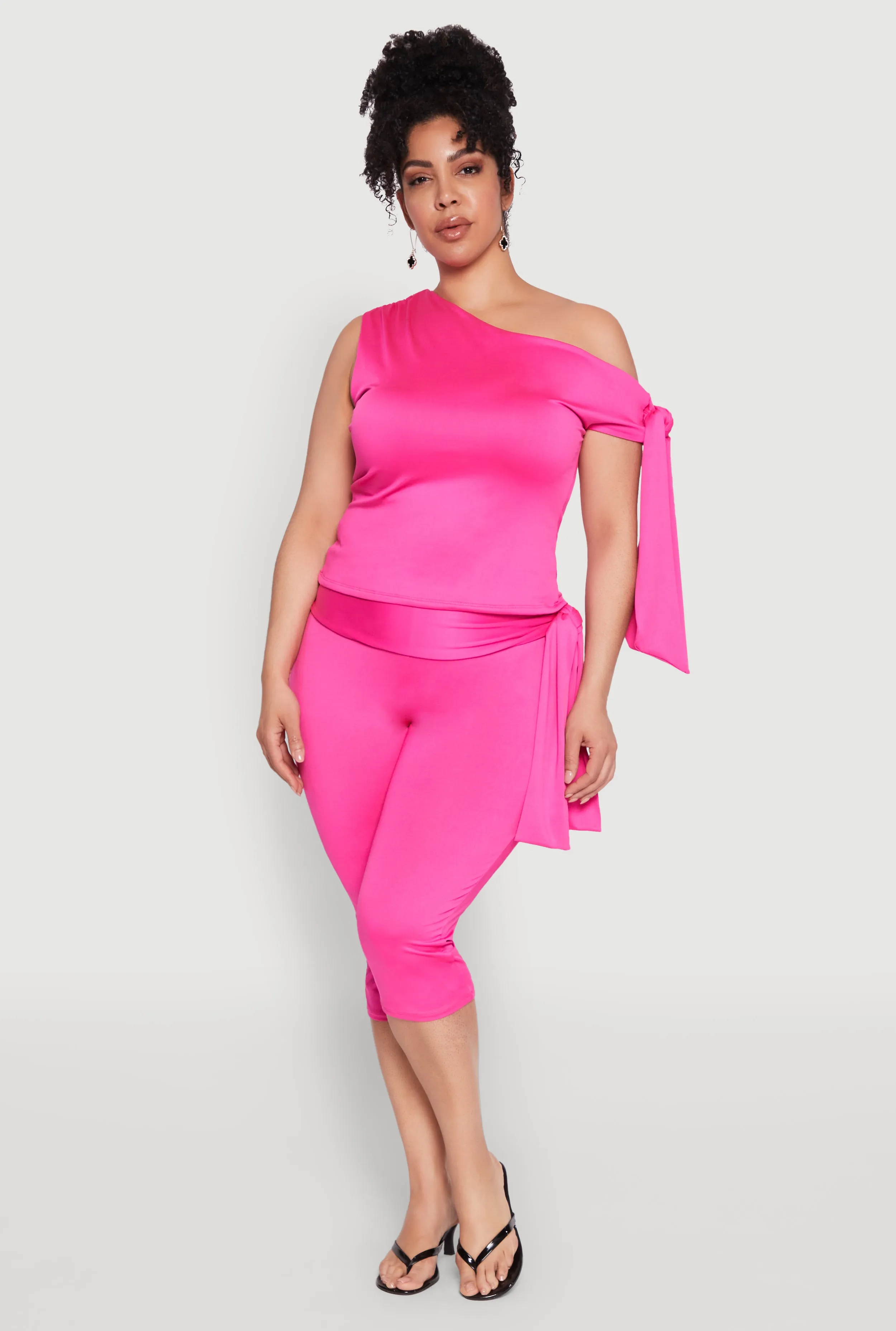 Plus Size Side Tie One Shoulder Top sold by Rainbow product image thumbnail 2