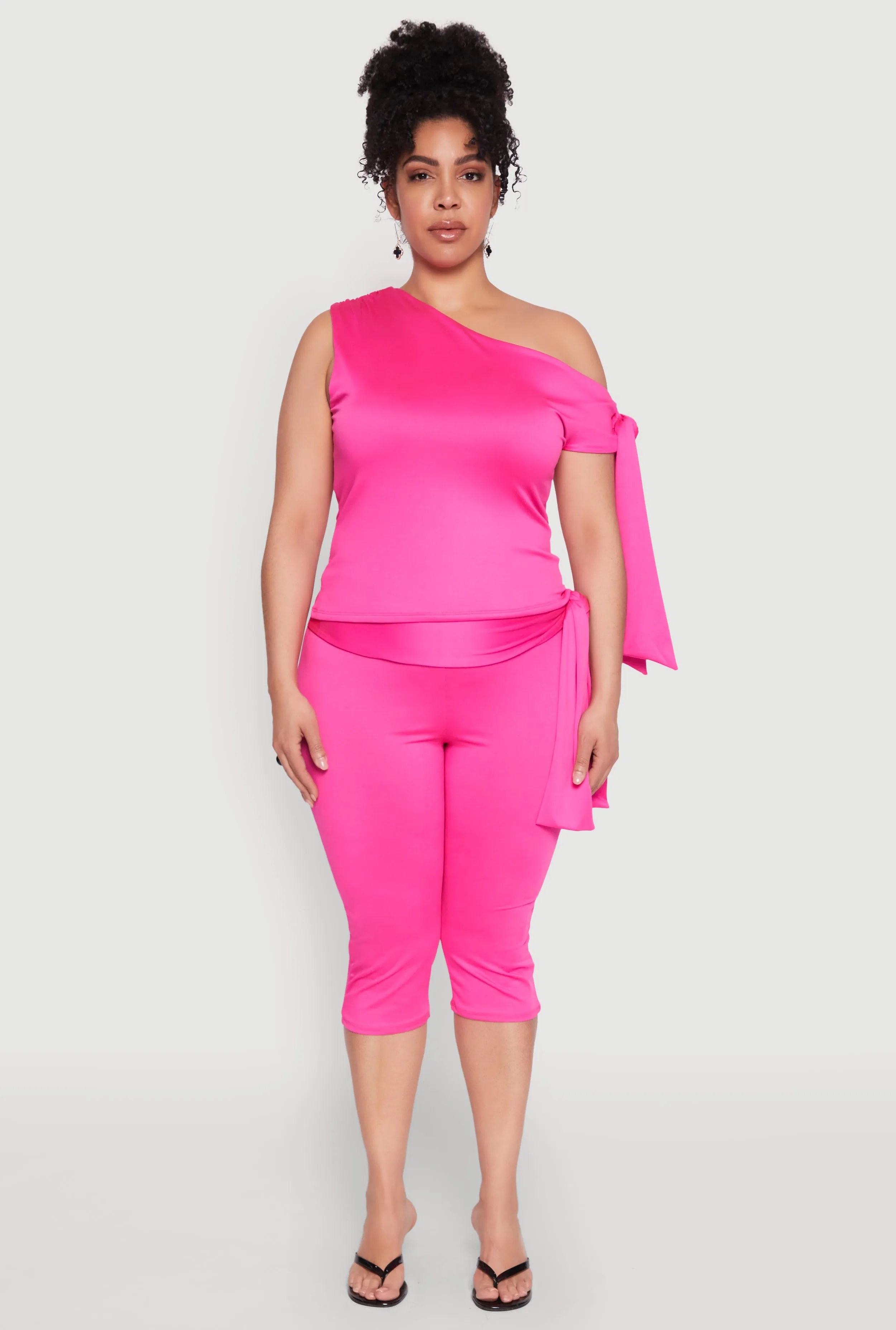 Plus Size Side Tie One Shoulder Top sold by Rainbow product image thumbnail 3