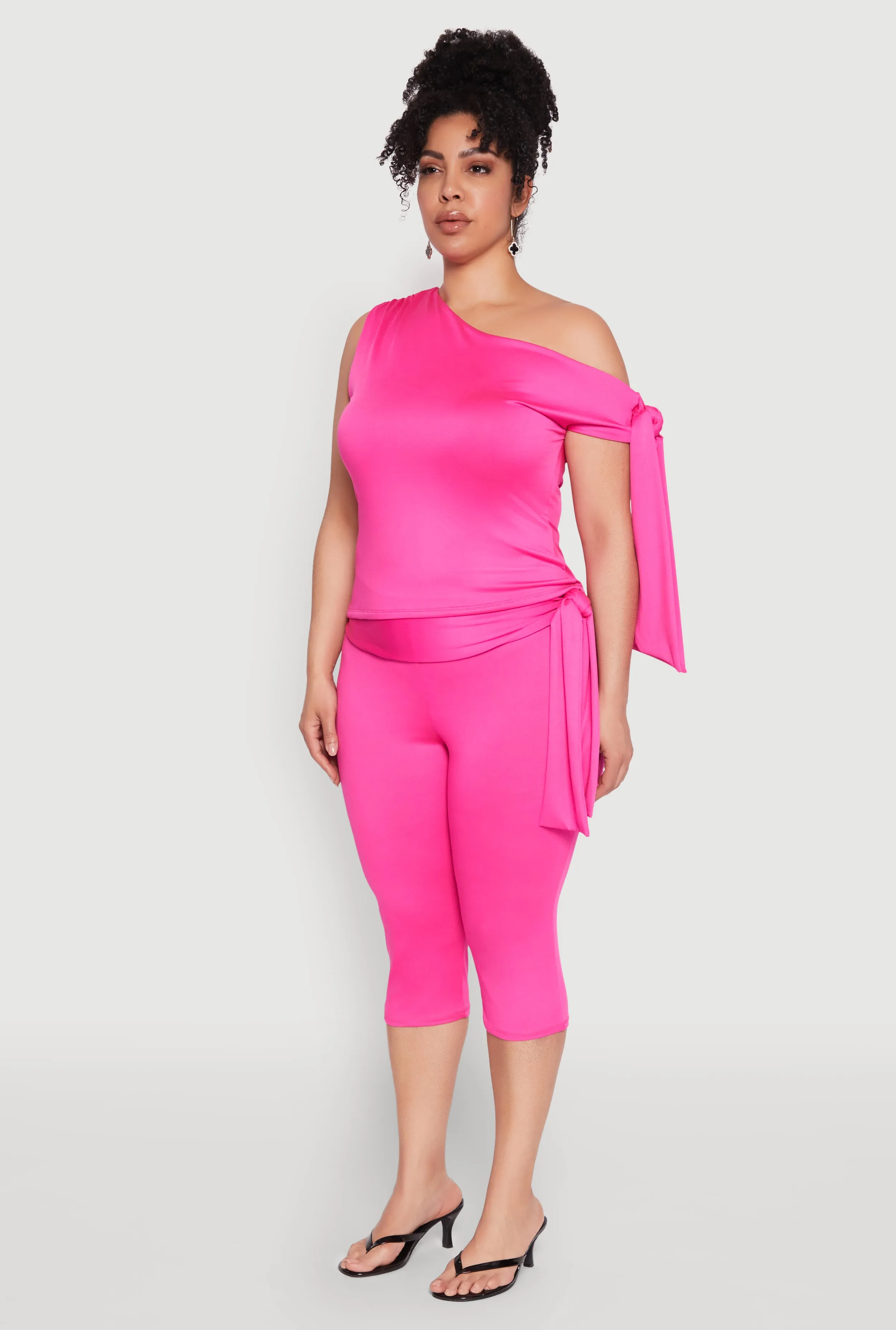 Plus Size Side Tie One Shoulder Top sold by Rainbow product image thumbnail 5