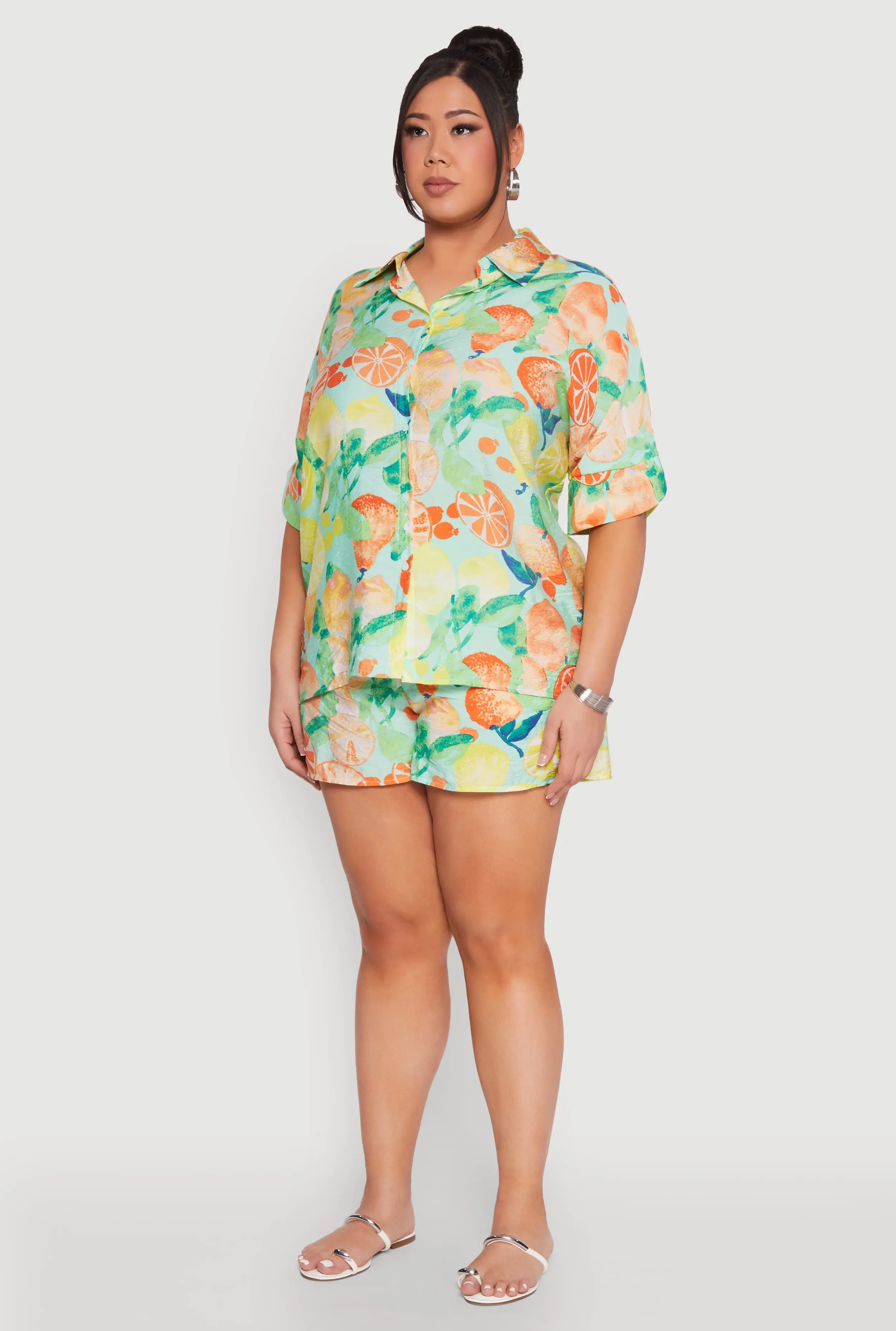 Plus Size Fruit Print Shirt sold by Rainbow product image thumbnail 5