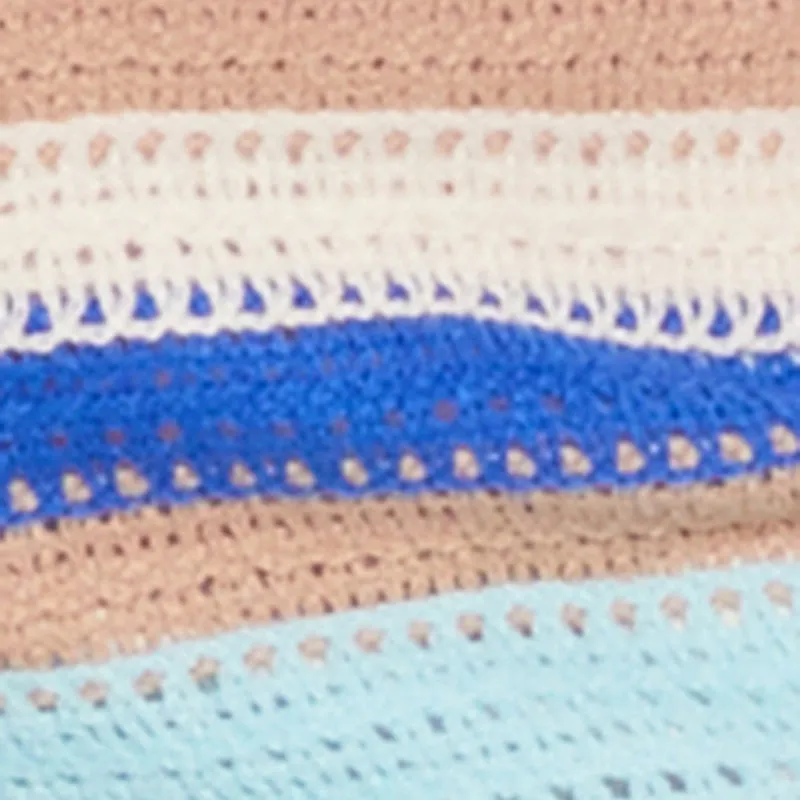 Crochet V Neck Striped Cop Top sold by Rainbow product image thumbnail 4