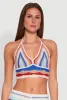 Crochet V Neck Striped Cop Top sold by Rainbow