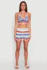 Crochet V Neck Striped Cop Top sold by Rainbow