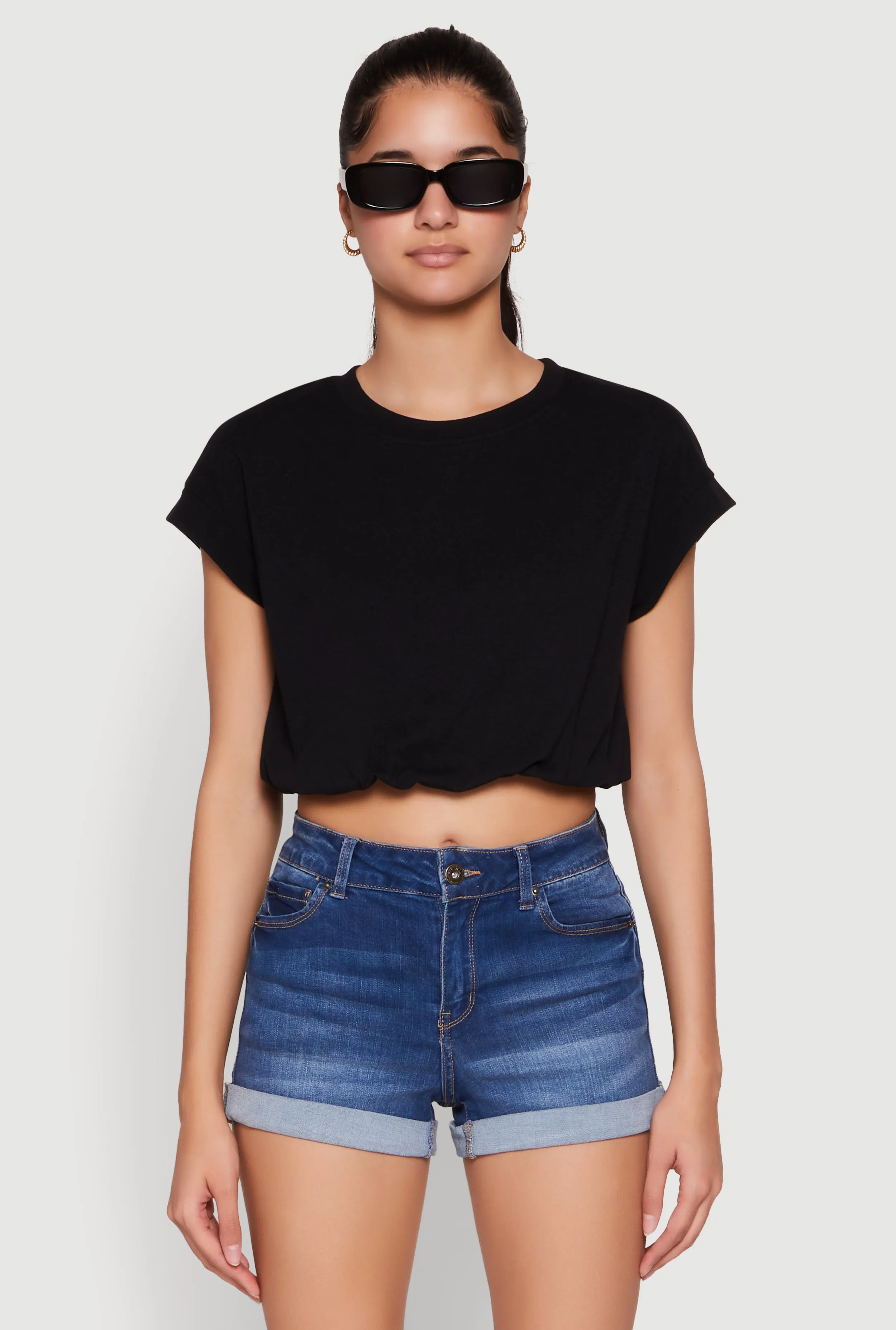 Bubble Hem Cropped Tee sold by Rainbow product image thumbnail 2