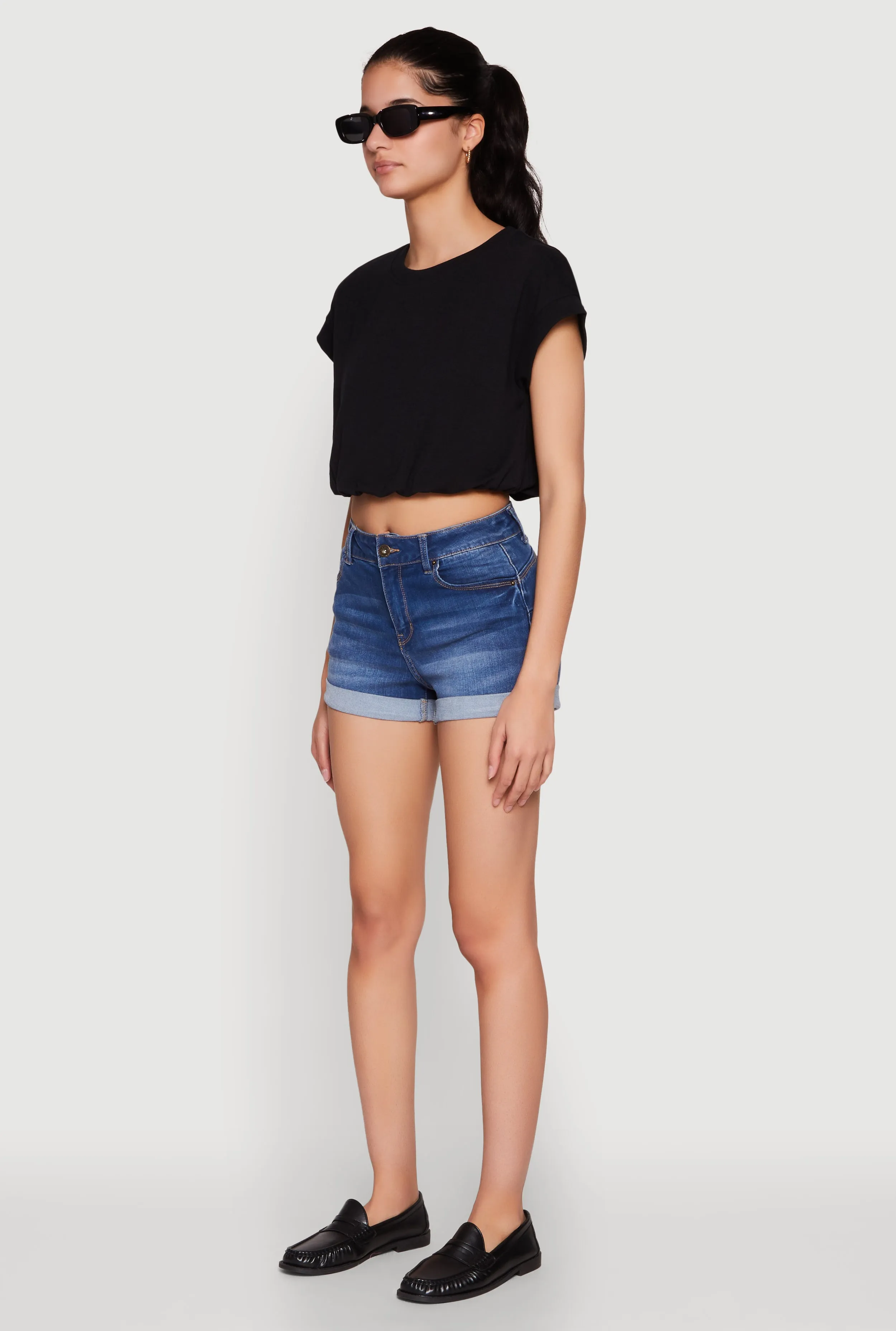 Bubble Hem Cropped Tee sold by Rainbow product image thumbnail 5
