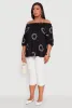 Plus Size Off The Shoulder Circle Print Top sold by Rainbow