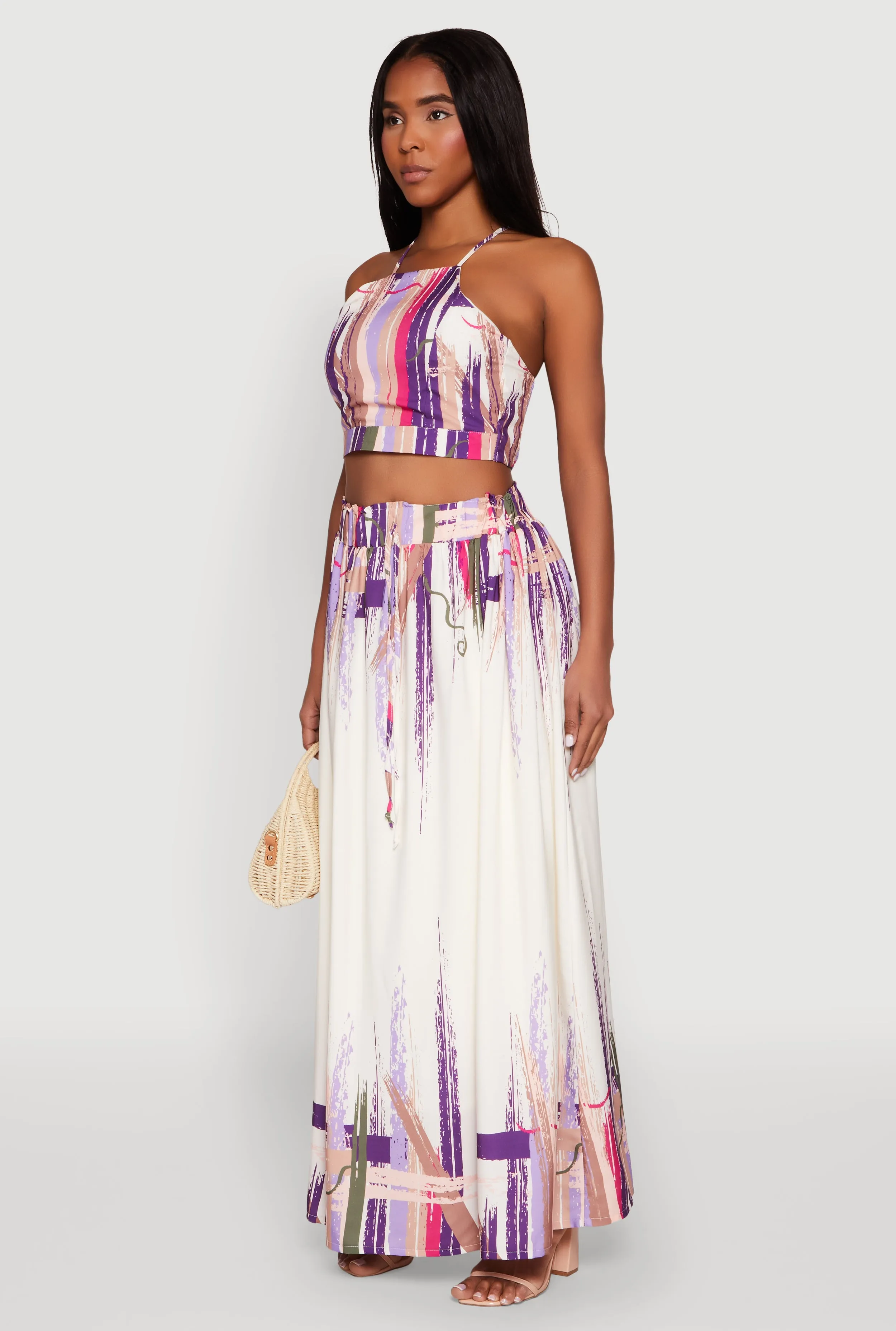 Abstract Brush Stroke Print Crop Top sold by Rainbow product image thumbnail 5