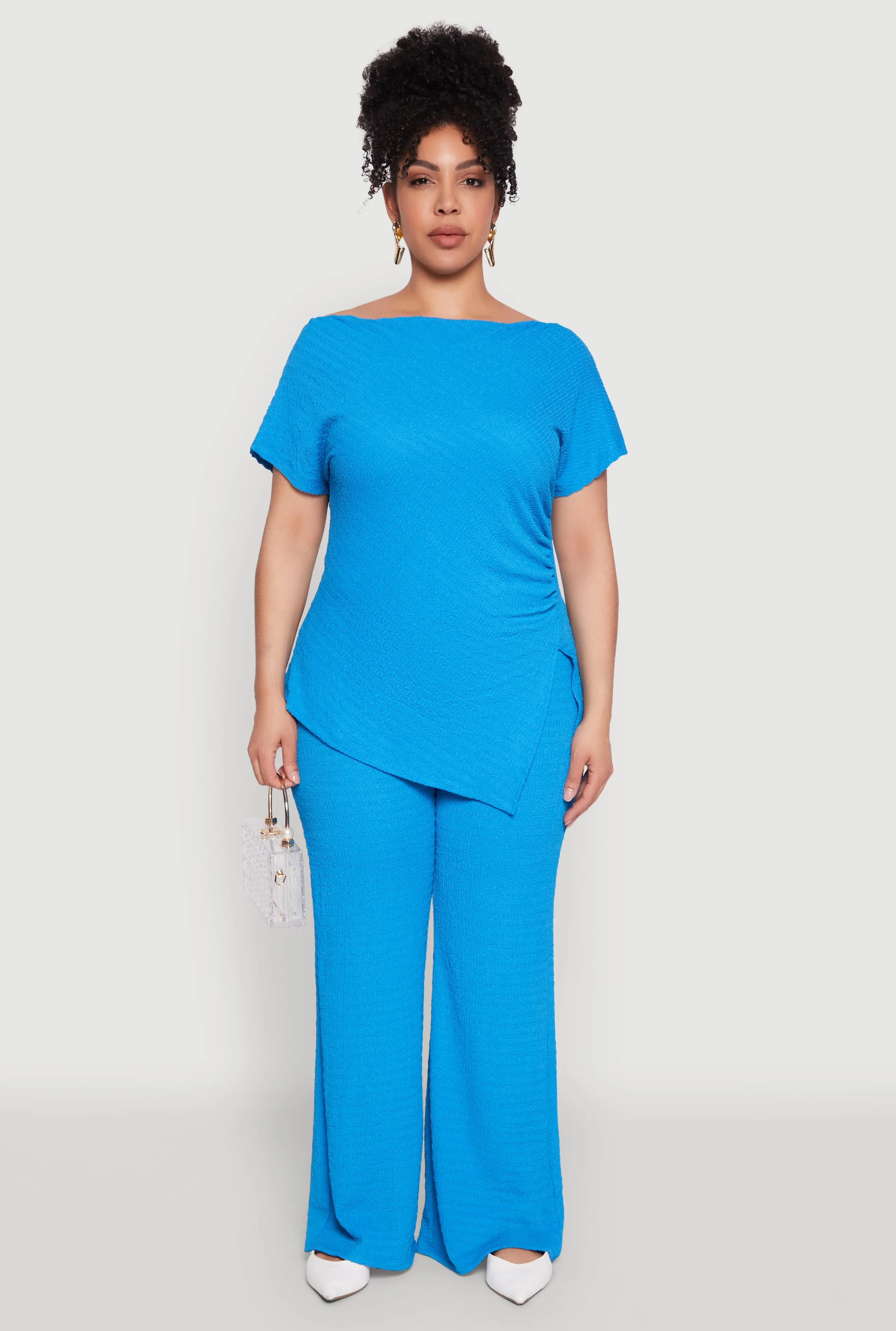 Plus Size High Waisted Textured Knit Pants sold by Rainbow product image thumbnail 2