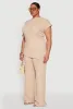 Plus Size Textured Knit Asymmetrical Top sold by Rainbow