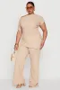 Plus Size Textured Knit Asymmetrical Top sold by Rainbow