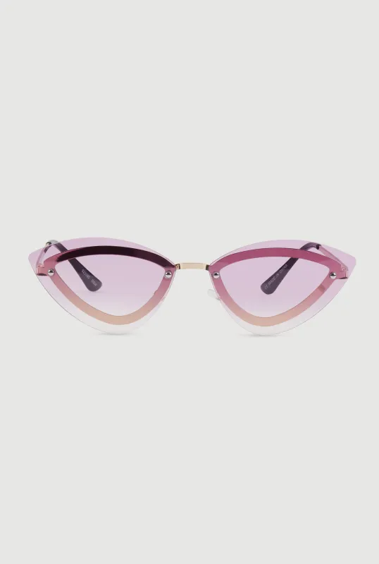Rimless Cat Eye Sunglasses sold by Rainbow