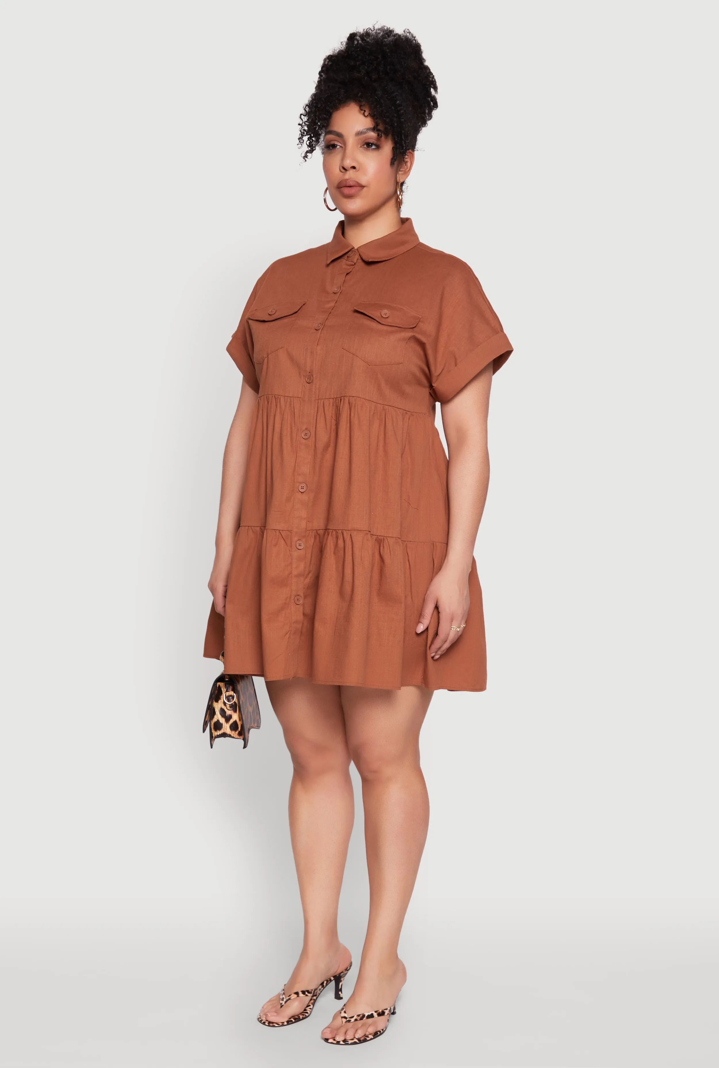 Plus Size Tiered Mini Dress sold by Rainbow product image thumbnail 3