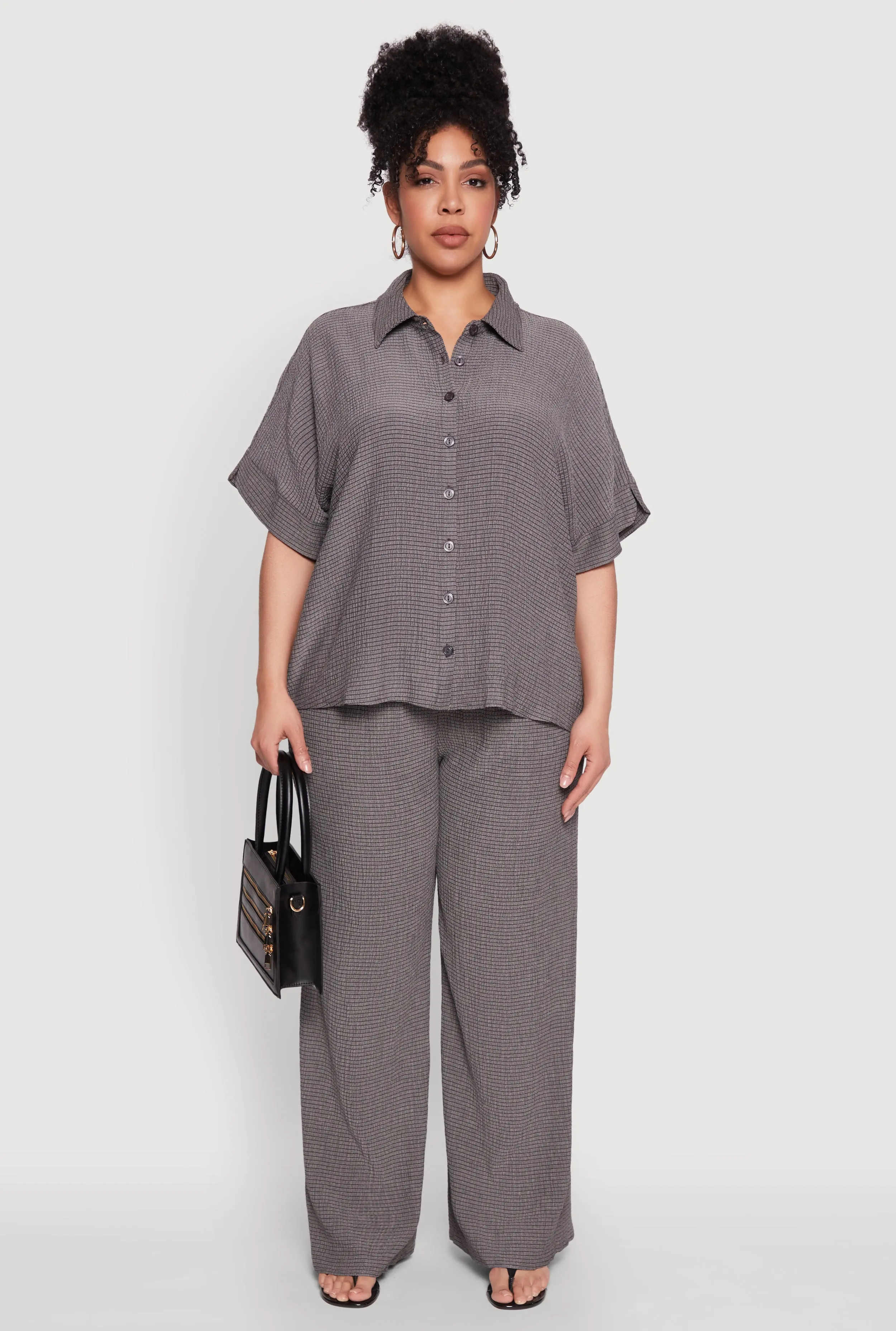 Plus Size Textured Knit Shirt sold by Rainbow product image thumbnail 3