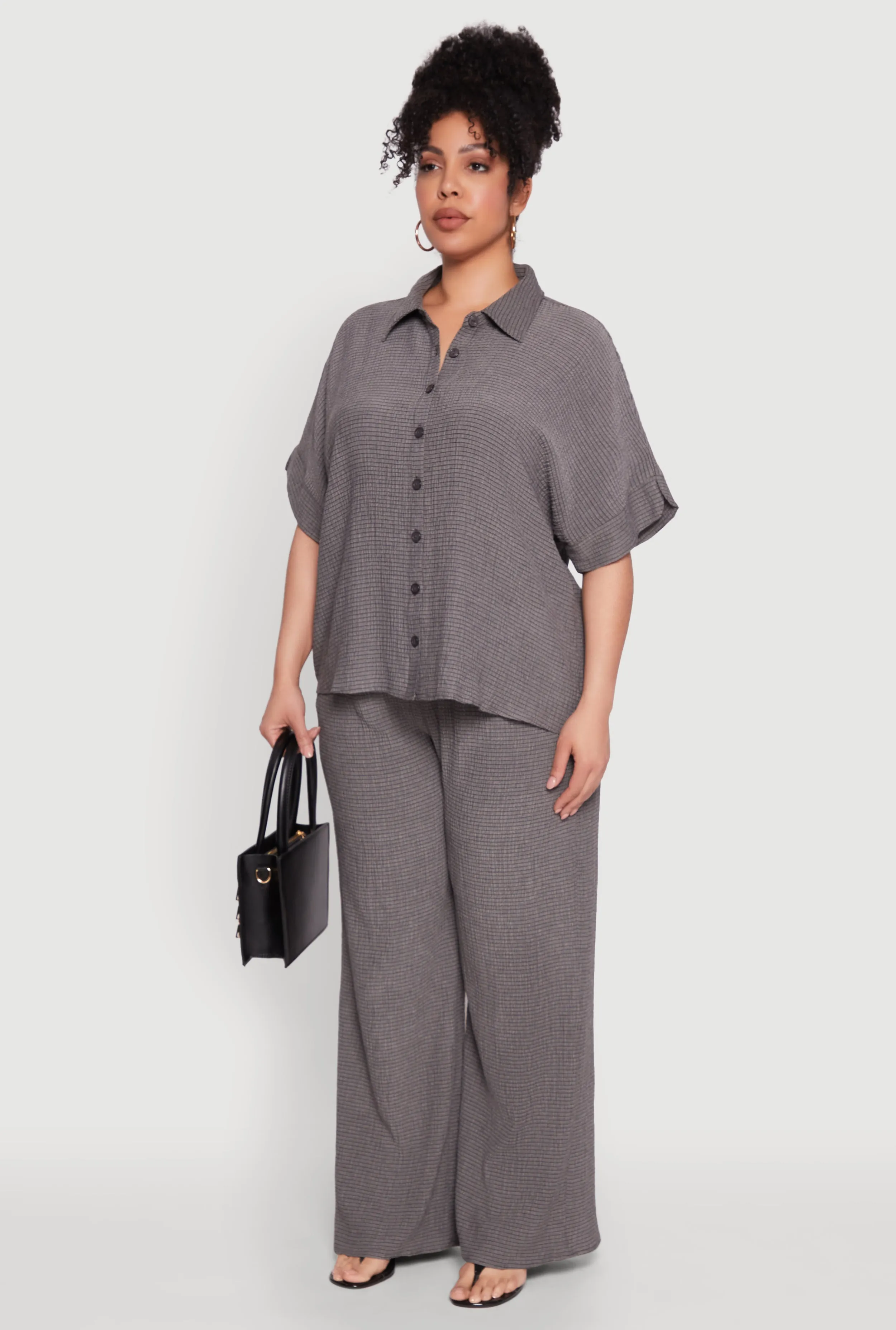 Plus Size Textured Knit Shirt sold by Rainbow product image thumbnail 5