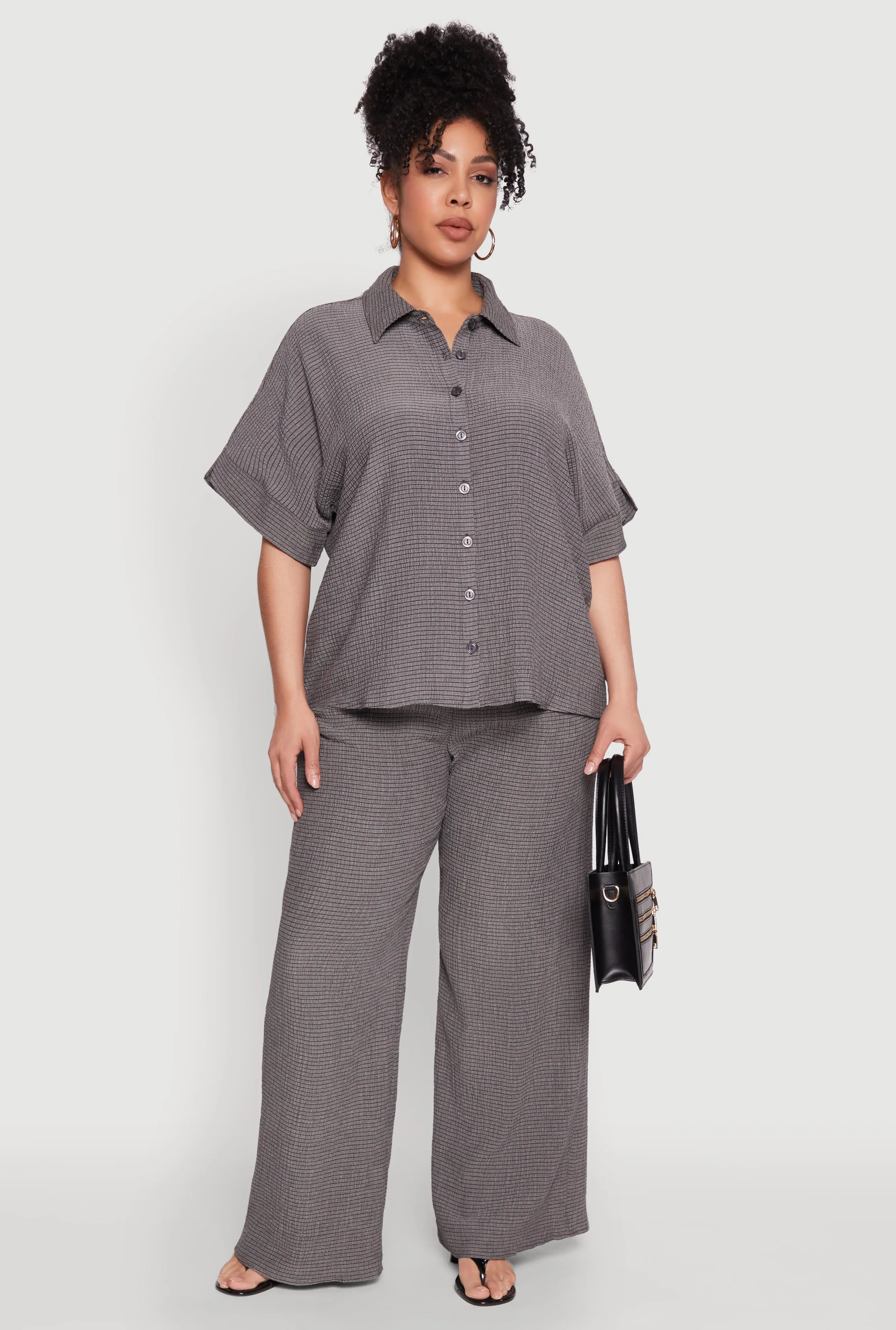 Plus Size Textured Knit Shirt sold by Rainbow product image thumbnail 2