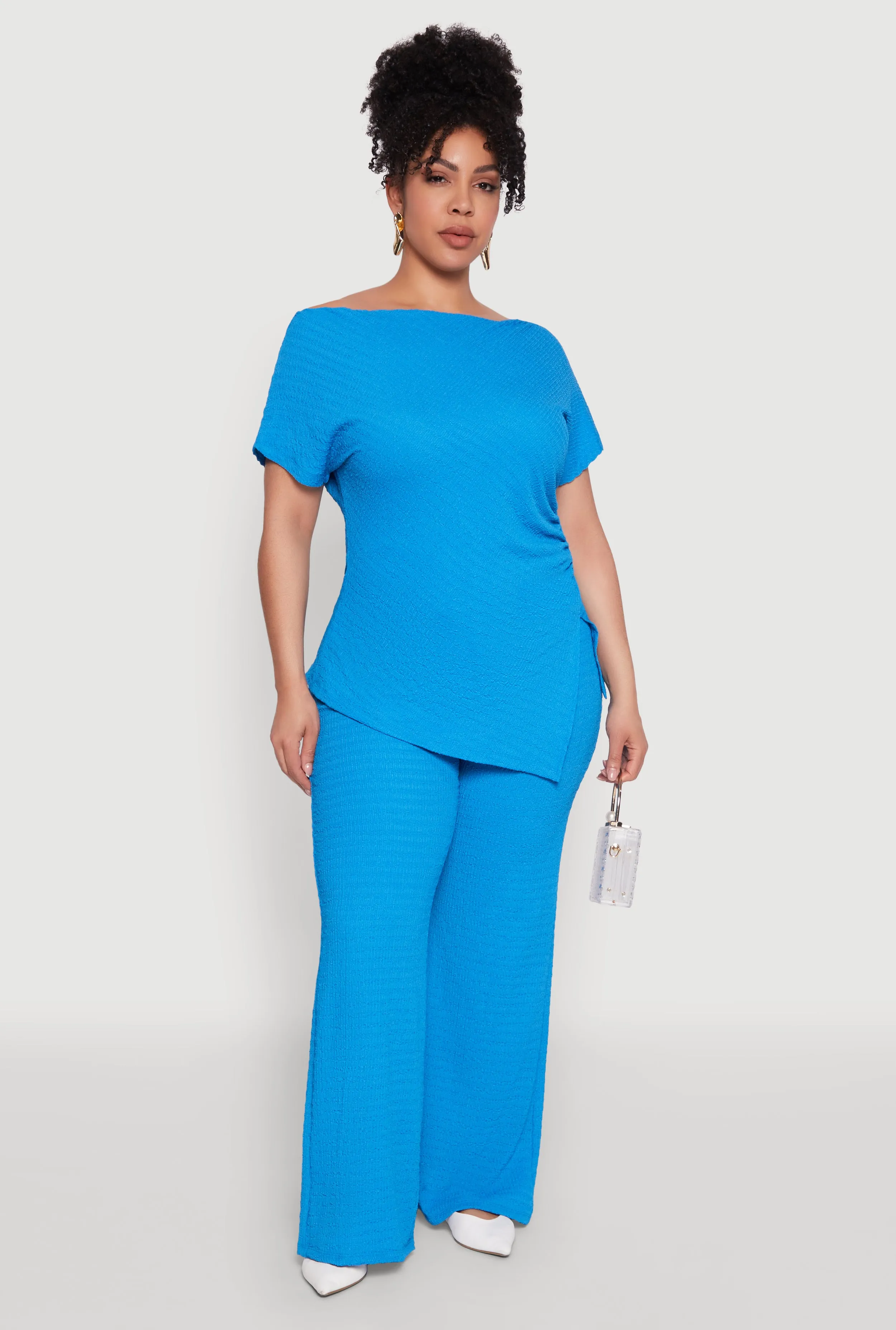 Plus Size Textured Knit Asymmetrical Top sold by Rainbow product image thumbnail 3