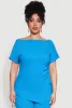 Plus Size Textured Knit Asymmetrical Top sold by Rainbow
