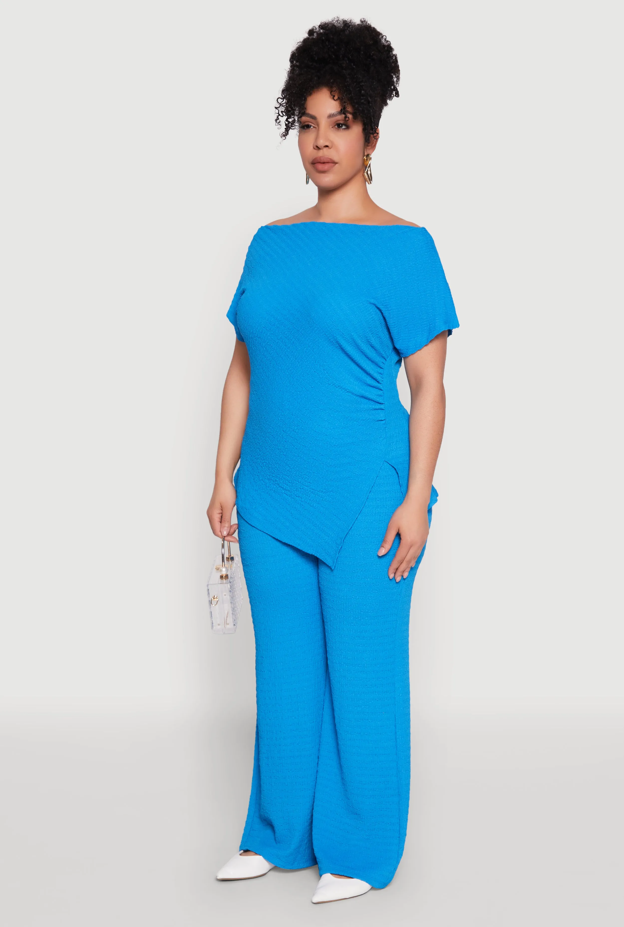 Plus Size Textured Knit Asymmetrical Top sold by Rainbow product image thumbnail 5