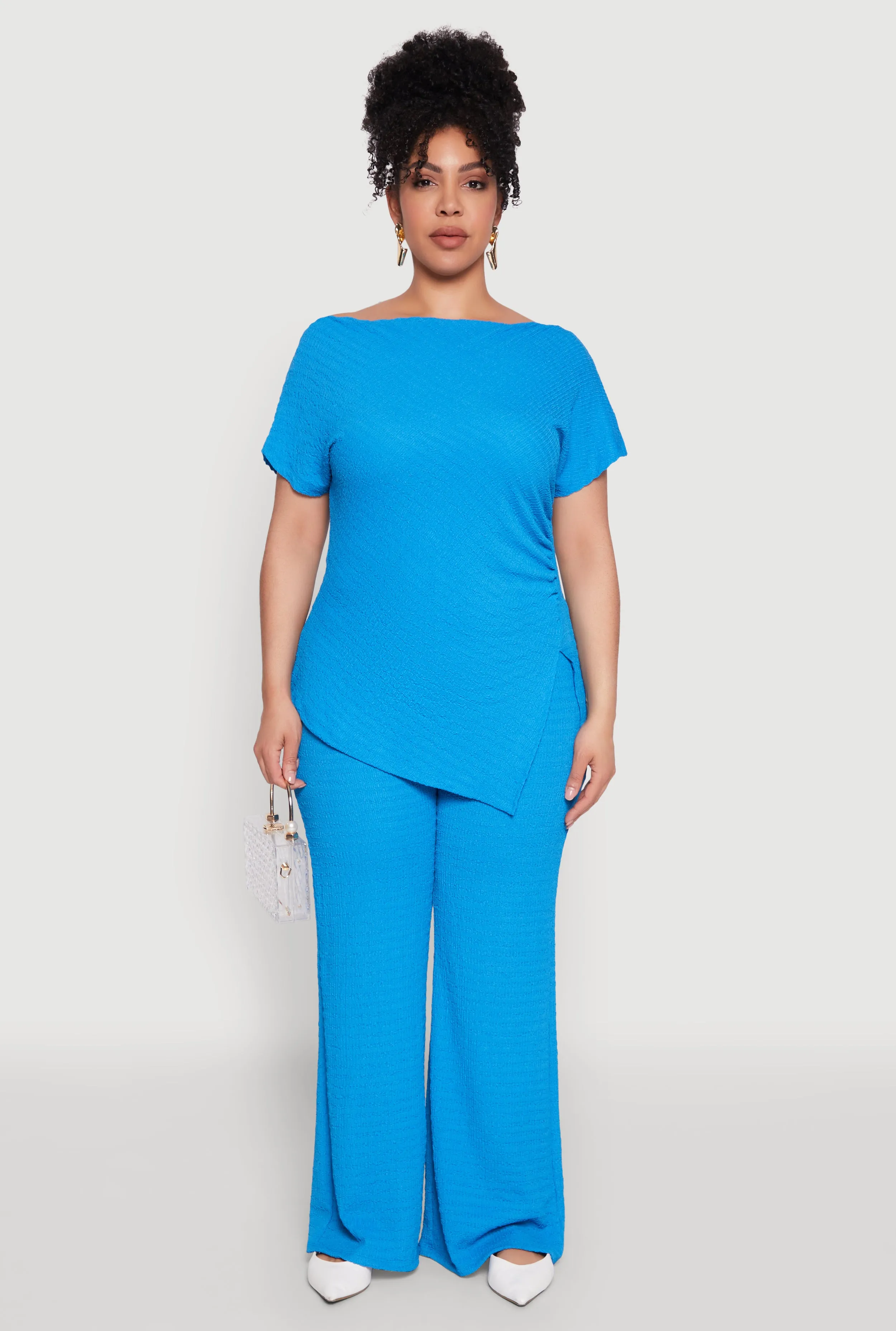 Plus Size Textured Knit Asymmetrical Top sold by Rainbow product image thumbnail 2