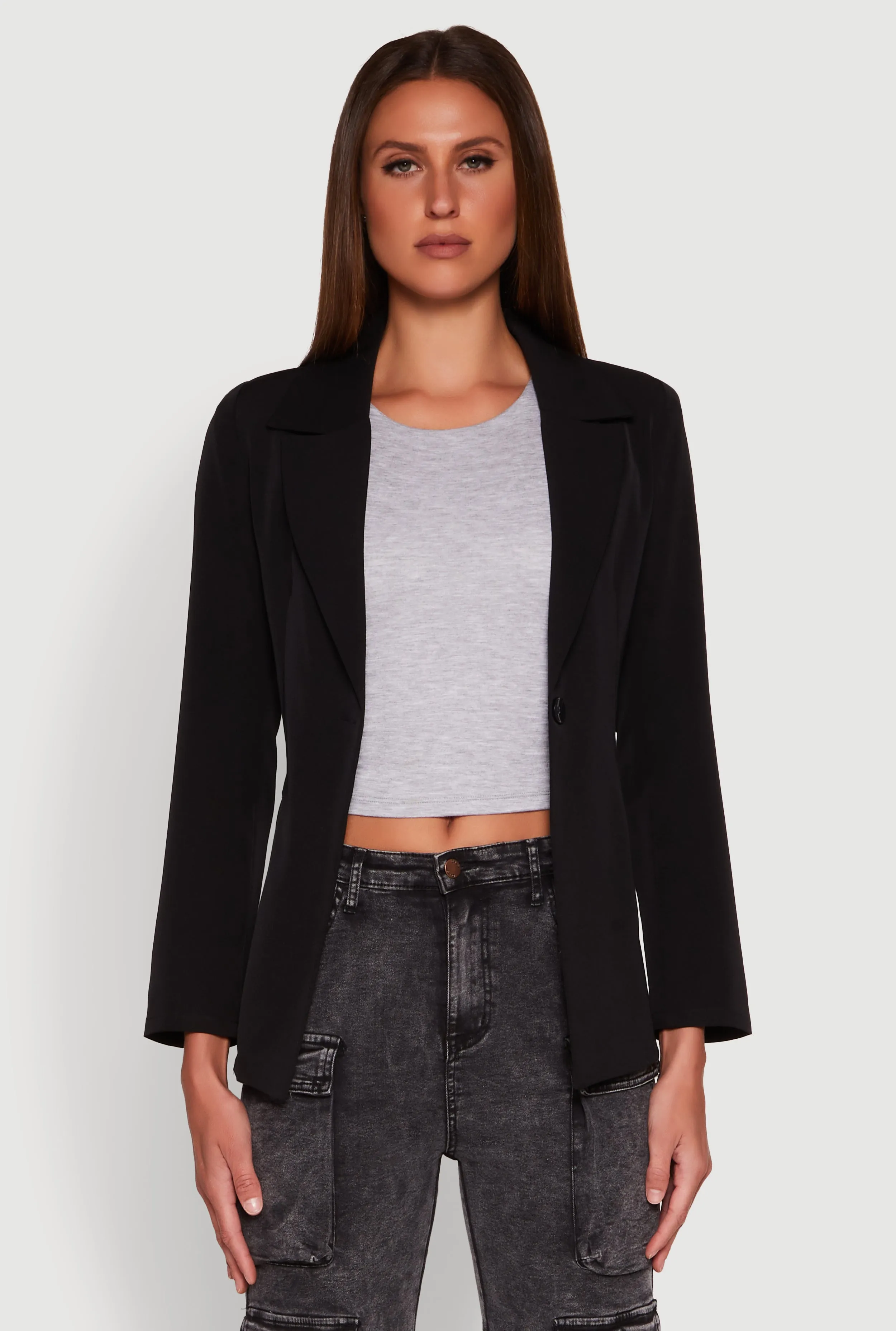 Padded Shoulder One Button Blazer sold by Rainbow product image thumbnail 2