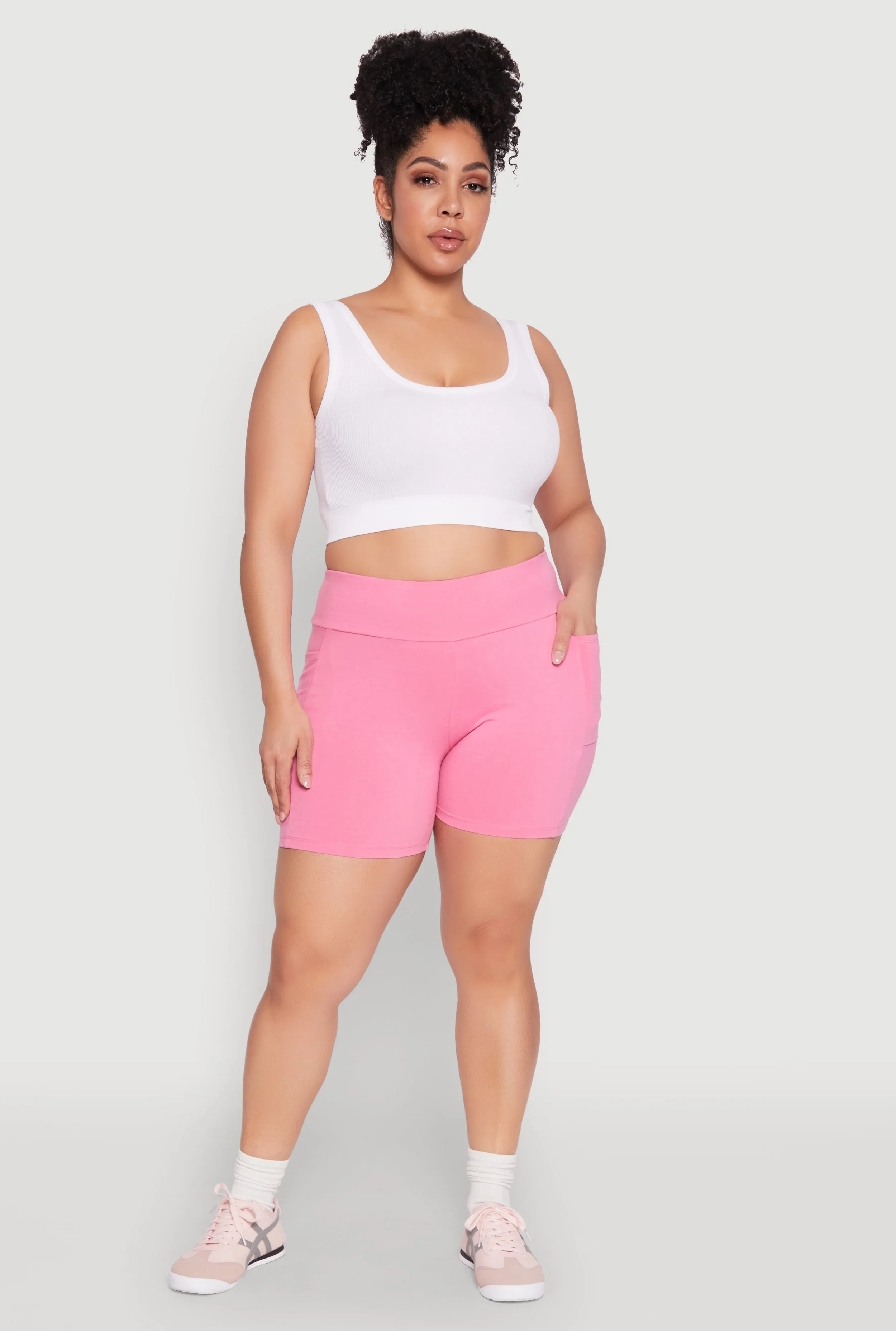 Plus Size Cell Phone Pocket Shorts sold by Rainbow