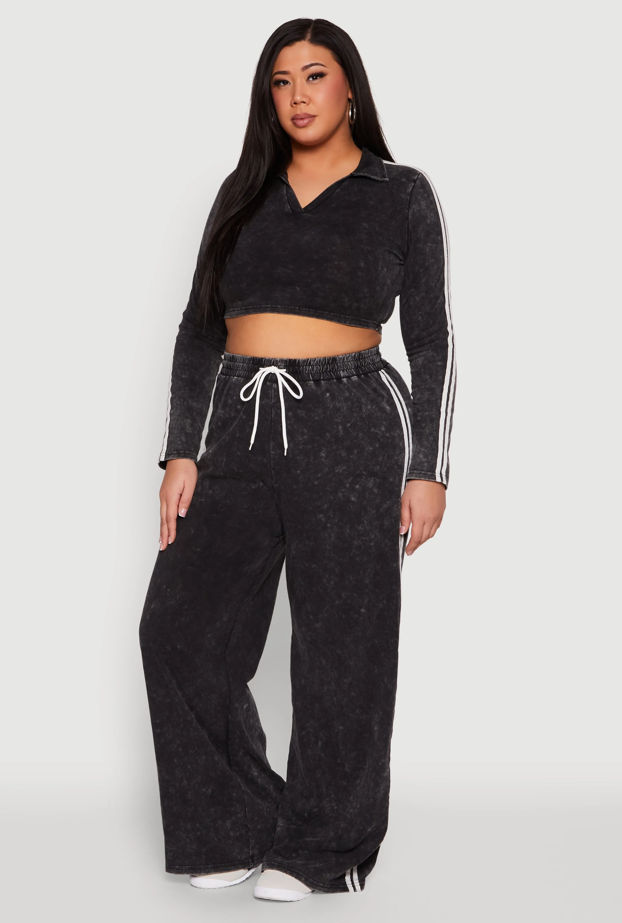 Plus Size Daisy Mineral Wash Varsity Stripe Sweatpants sold by Rainbow product image thumbnail 2