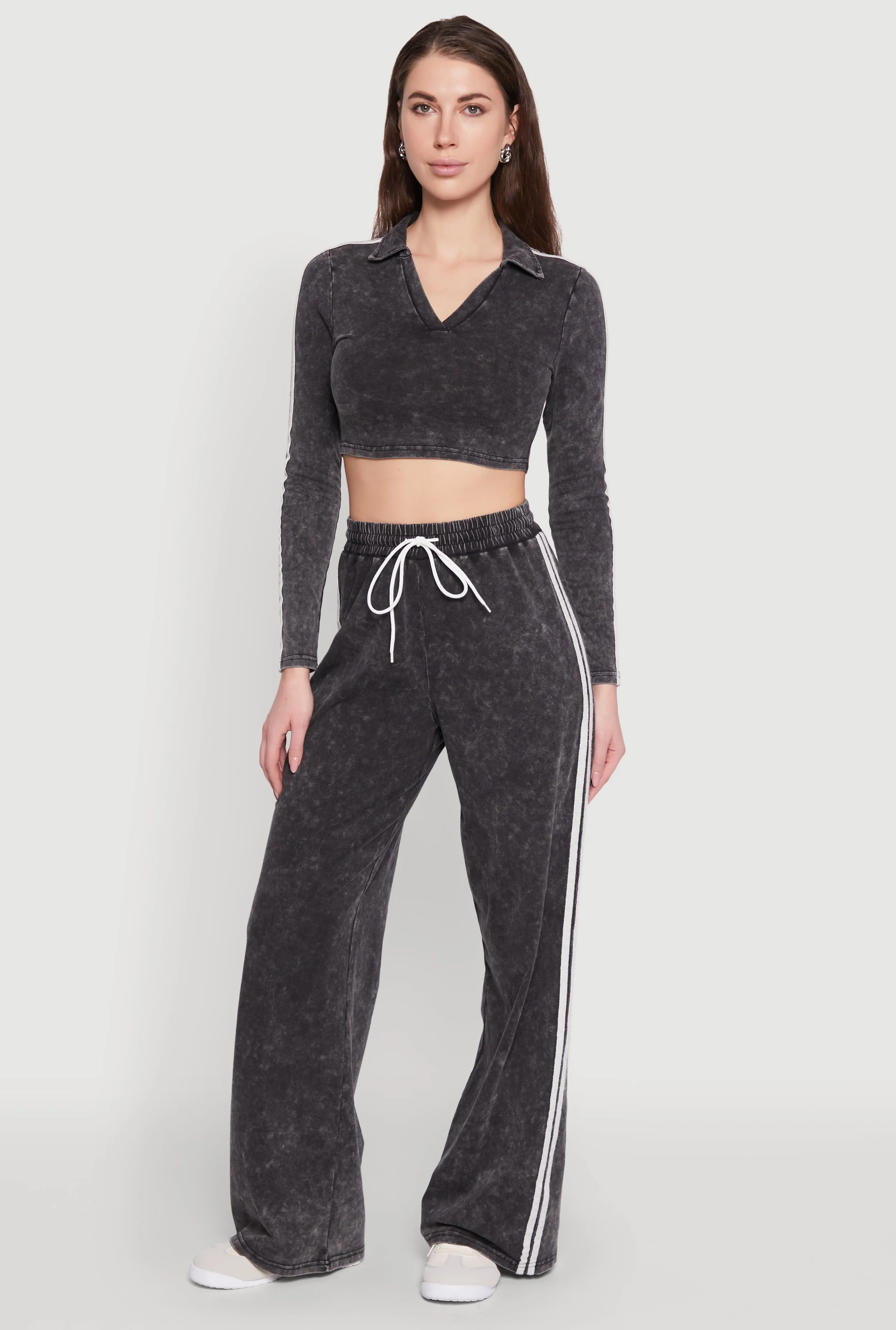 Daisy Mineral Wash Varsity Stripe Crop Top sold by Rainbow product image thumbnail 2