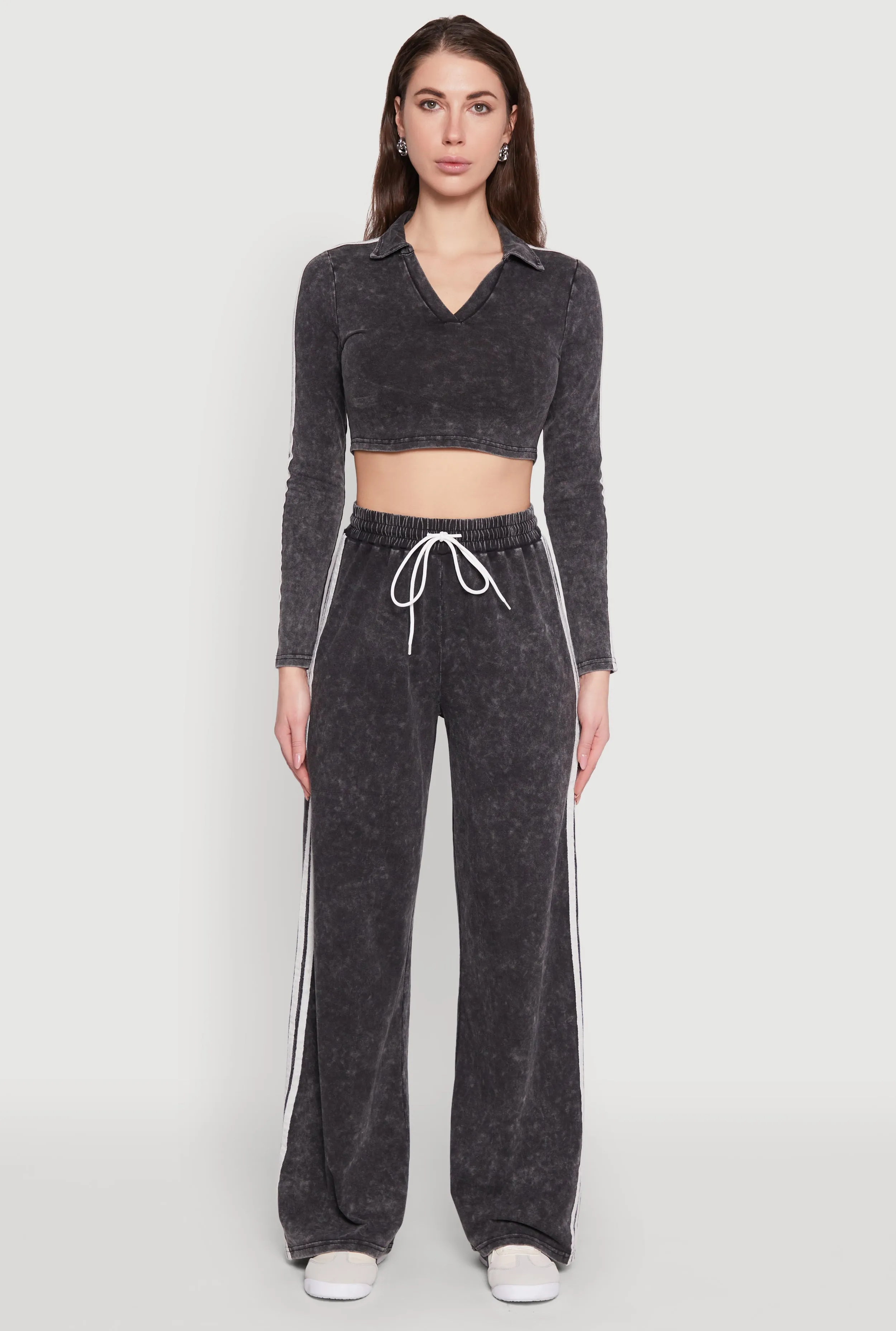 Daisy Mineral Wash Varsity Stripe Crop Top sold by Rainbow product image thumbnail 3