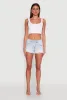 WAX Distressed Frayed Hem Denim Shorts sold by Rainbow