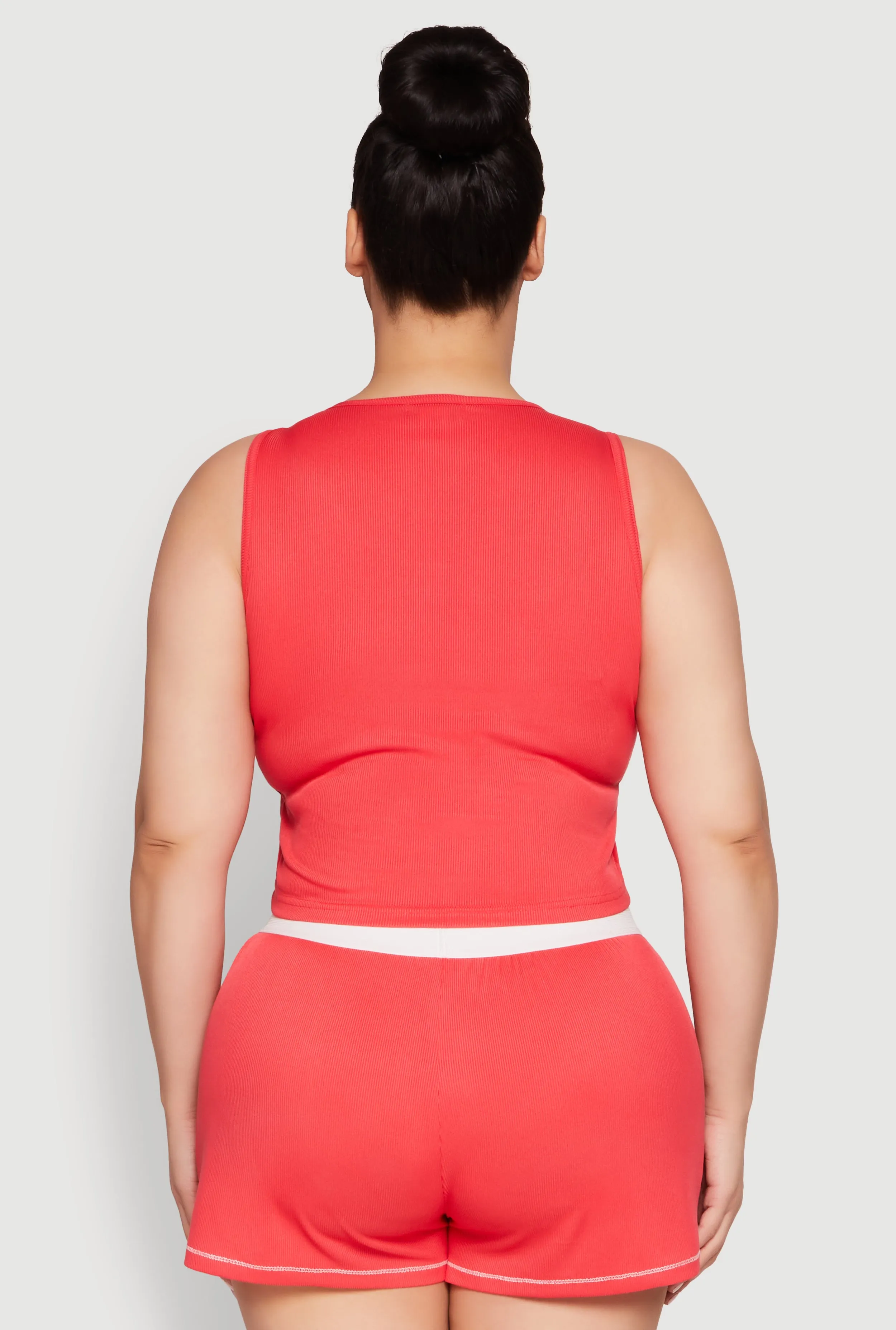 Plus Size Cropped Tank Top and Boxer Briefs Pajama Set sold by Rainbow product image thumbnail 3