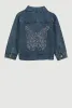 Little Girls Rhinestone Butterfly Distressed Jean Jacket sold by Rainbow