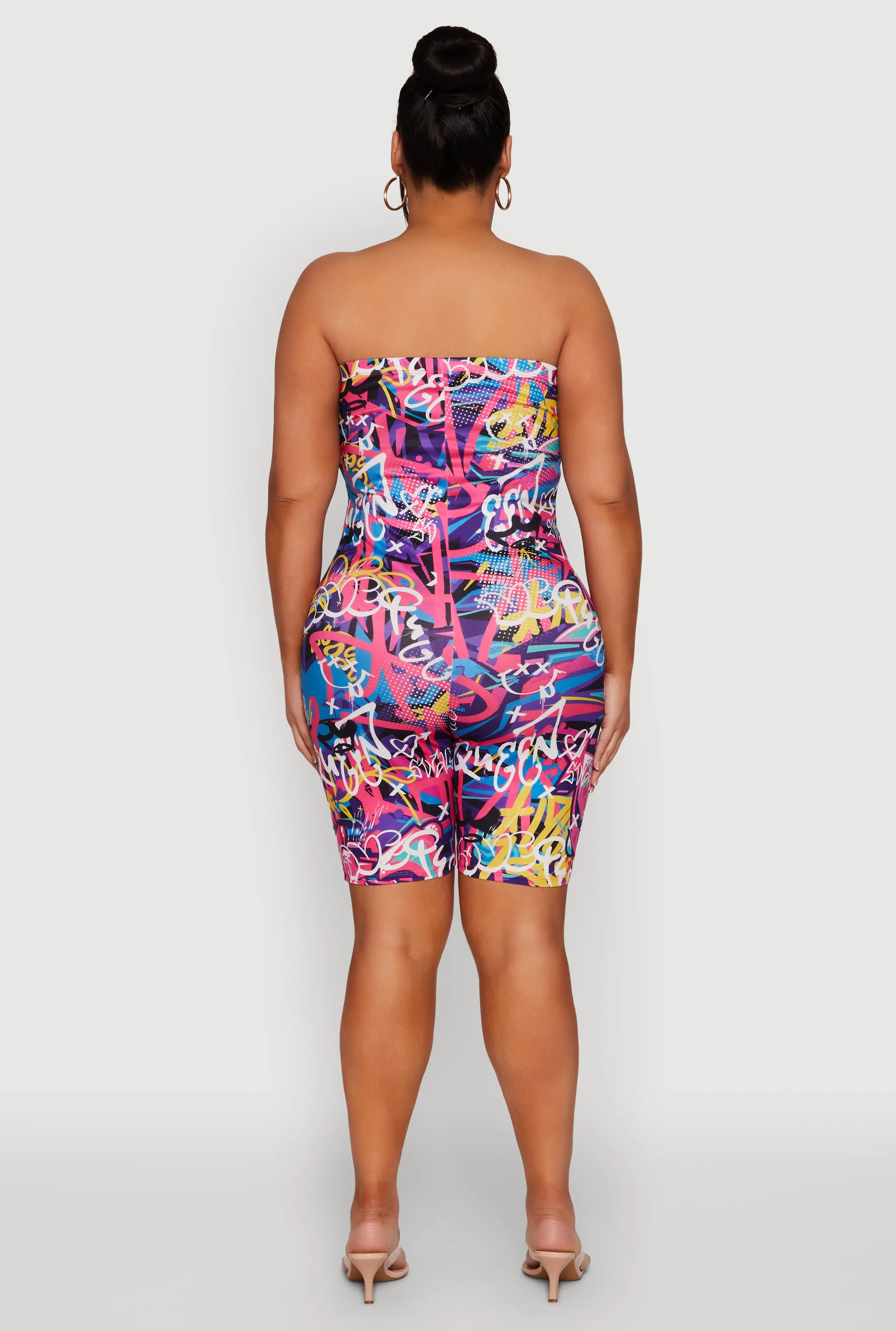 Plus Size Queen 82 Vibes Print Tube Romper sold by Rainbow product image thumbnail 5