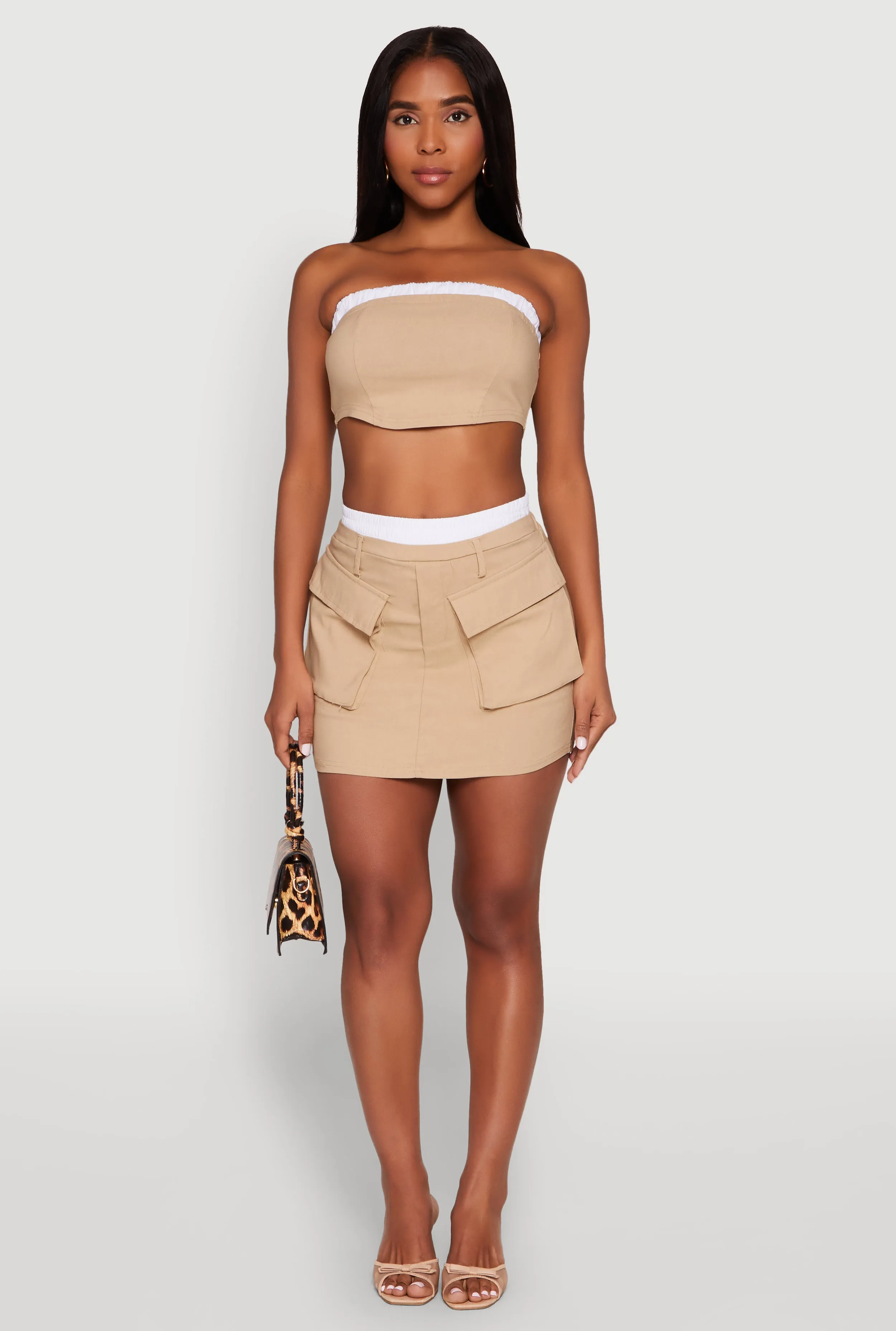 Contrast Trim Zip Back Crop Top sold by Rainbow product image thumbnail 3