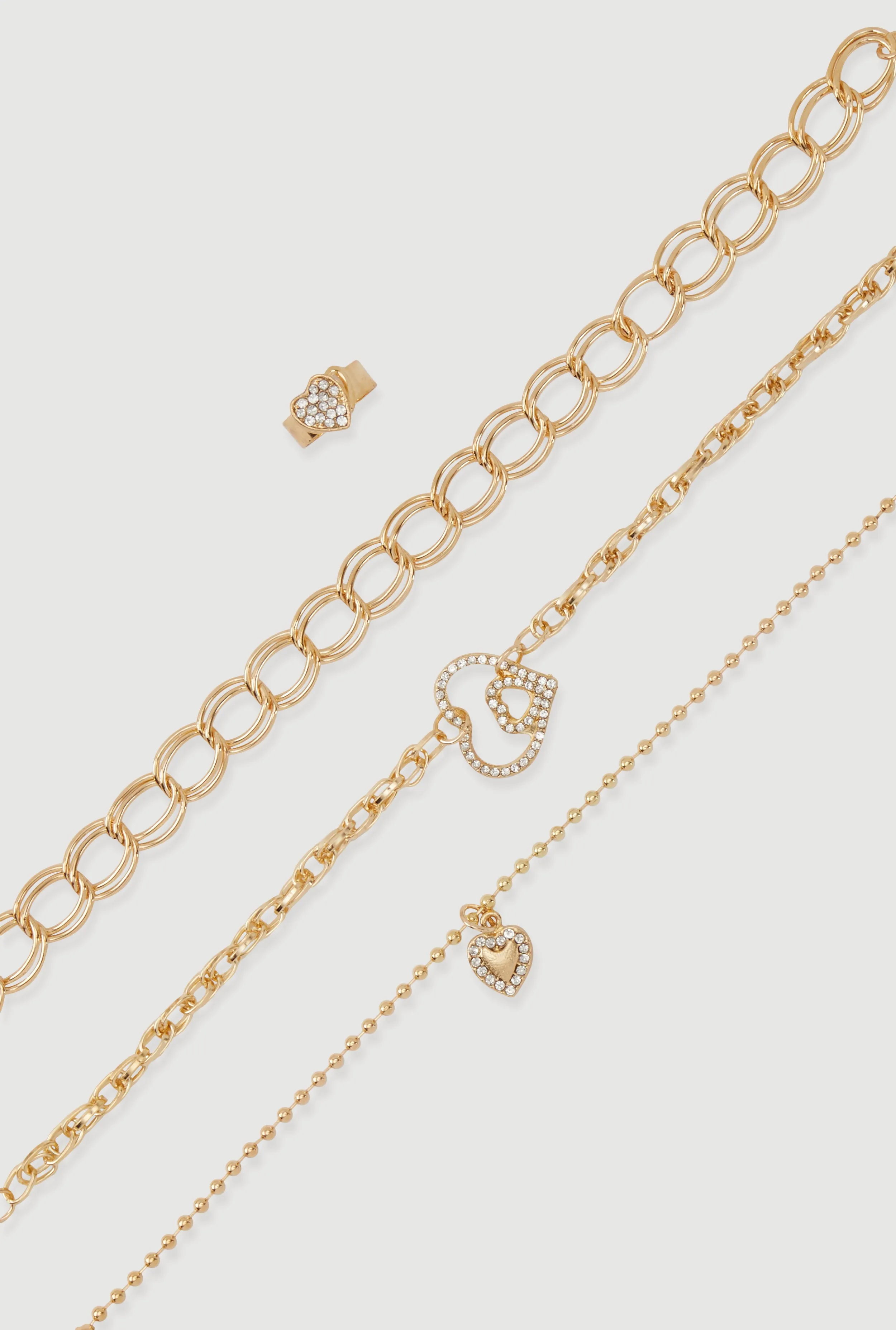 Heart Charm Anklet Trio with Toe Ring sold by Rainbow