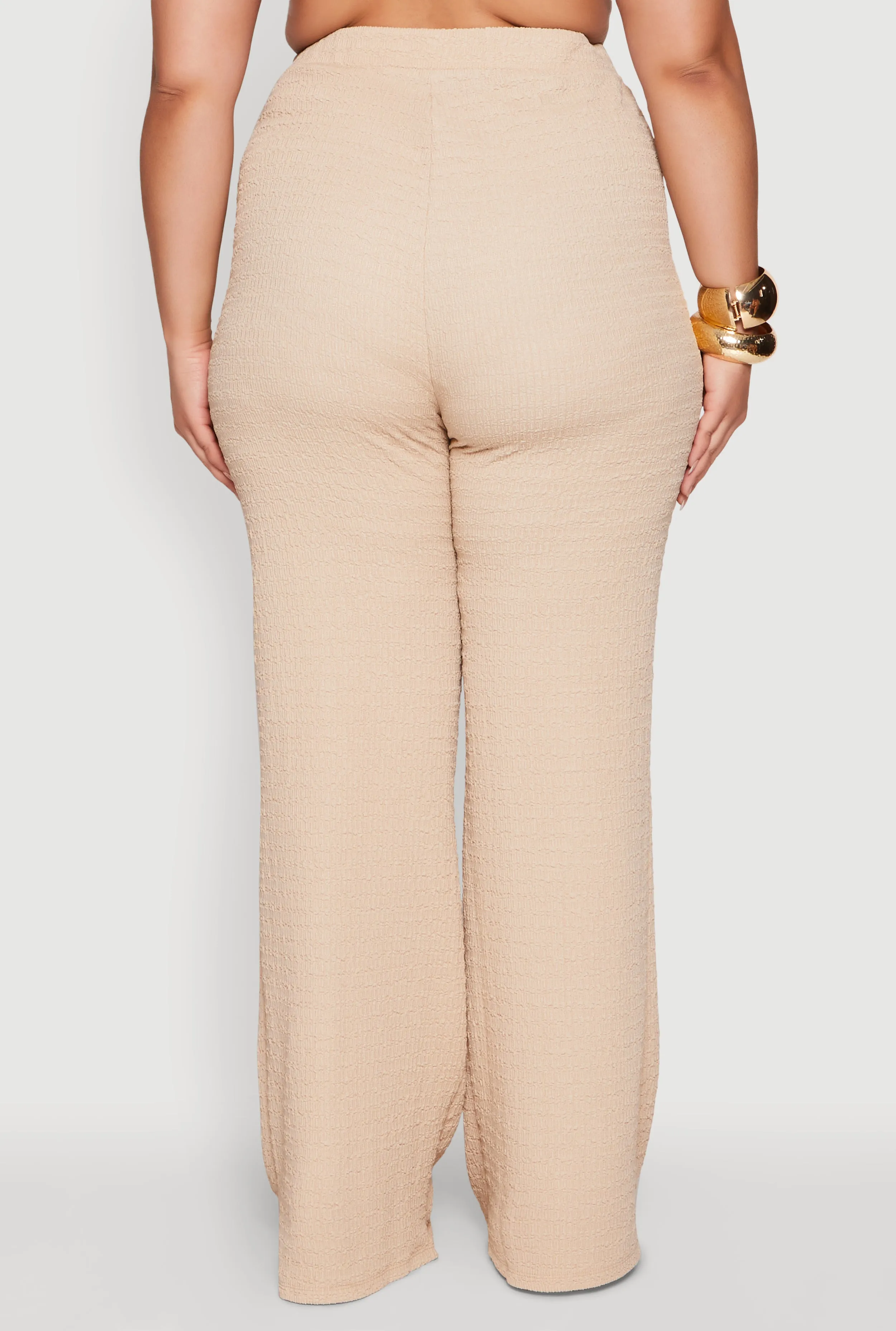 Plus Size High Waisted Textured Knit Pants sold by Rainbow product image thumbnail 5