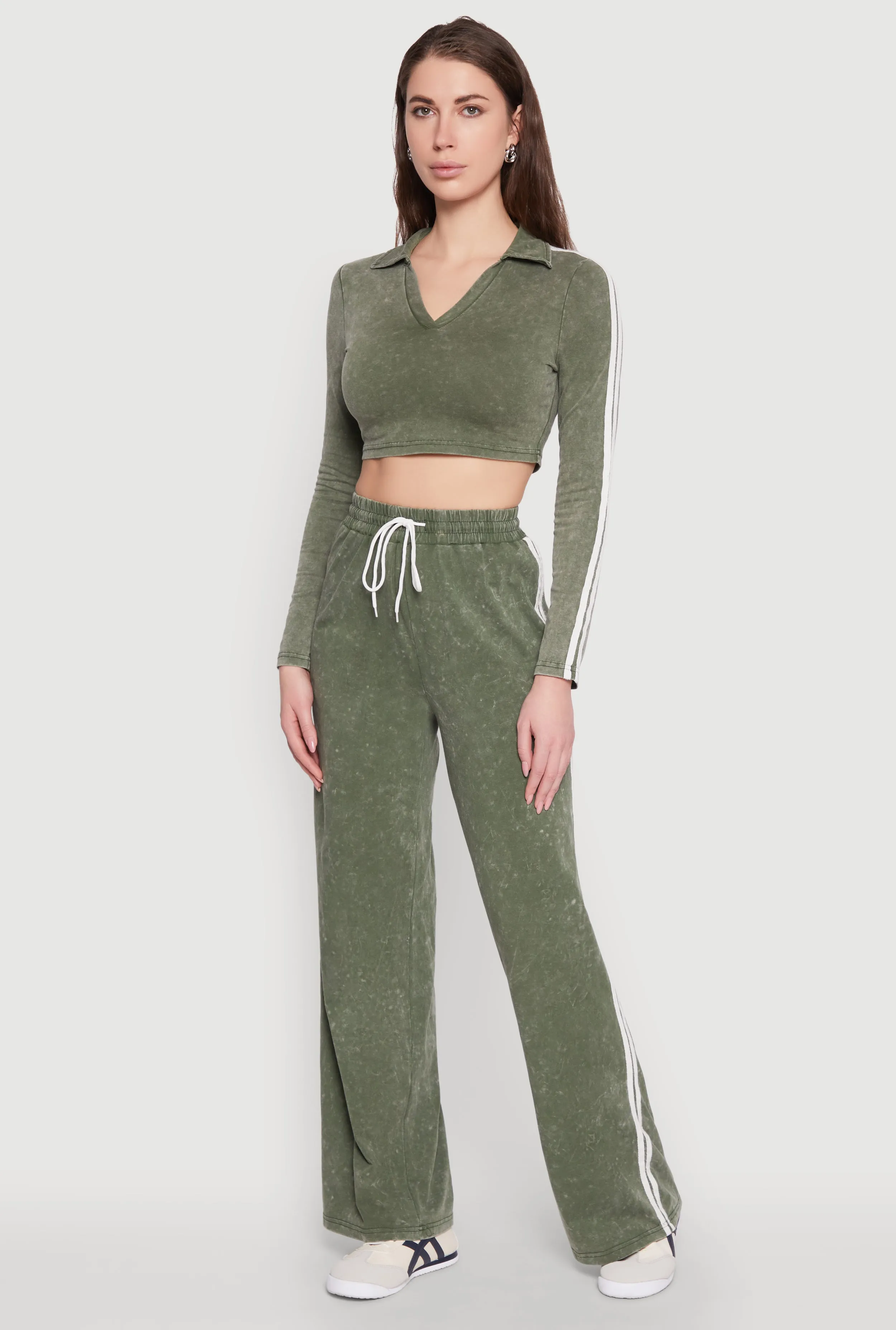 Daisy Mineral Wash Varsity Stripe Sweatpants sold by Rainbow