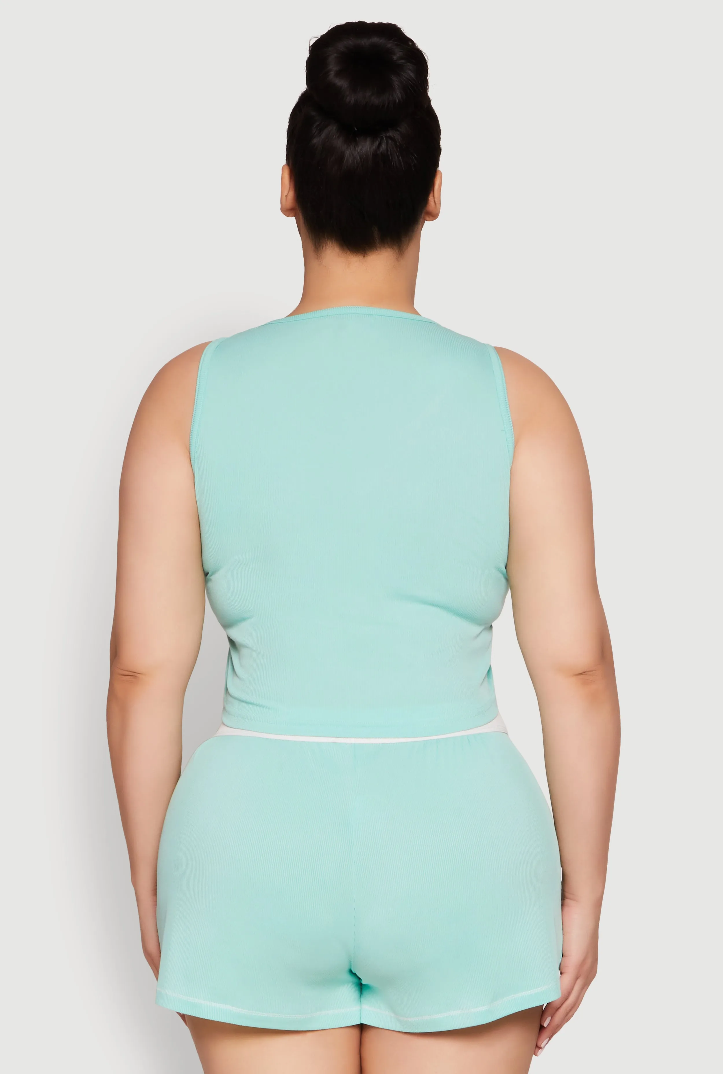 Plus Size Cropped Tank Top and Boxer Briefs Pajama Set sold by Rainbow product image thumbnail 3