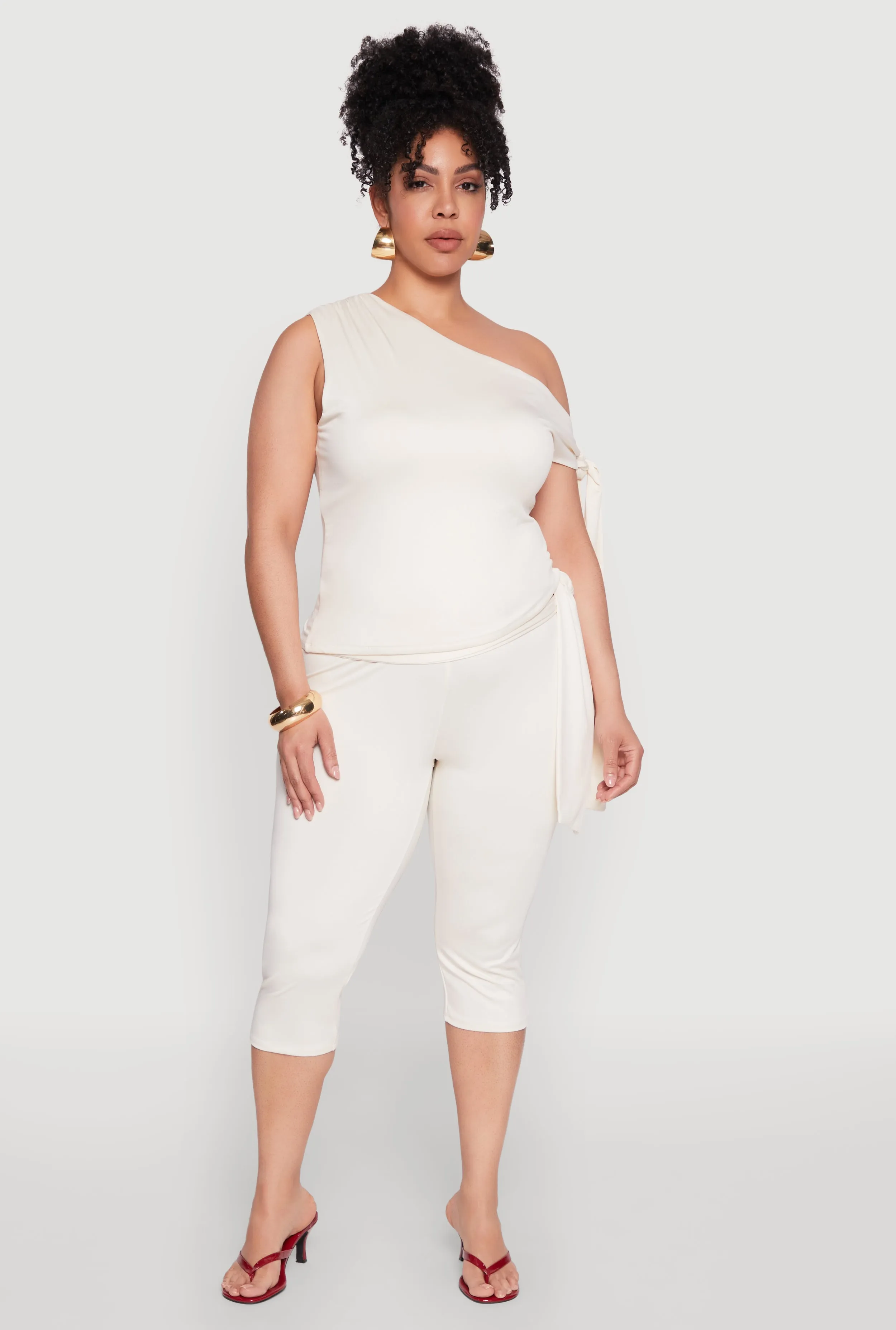 Plus Size Side Tie One Shoulder Top sold by Rainbow product image thumbnail 2