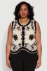 Plus Size Floral Pattern Crochet Vest sold by Rainbow