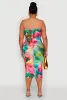 Plus Size Floral Petal Print Tube Midi Dress sold by Rainbow
