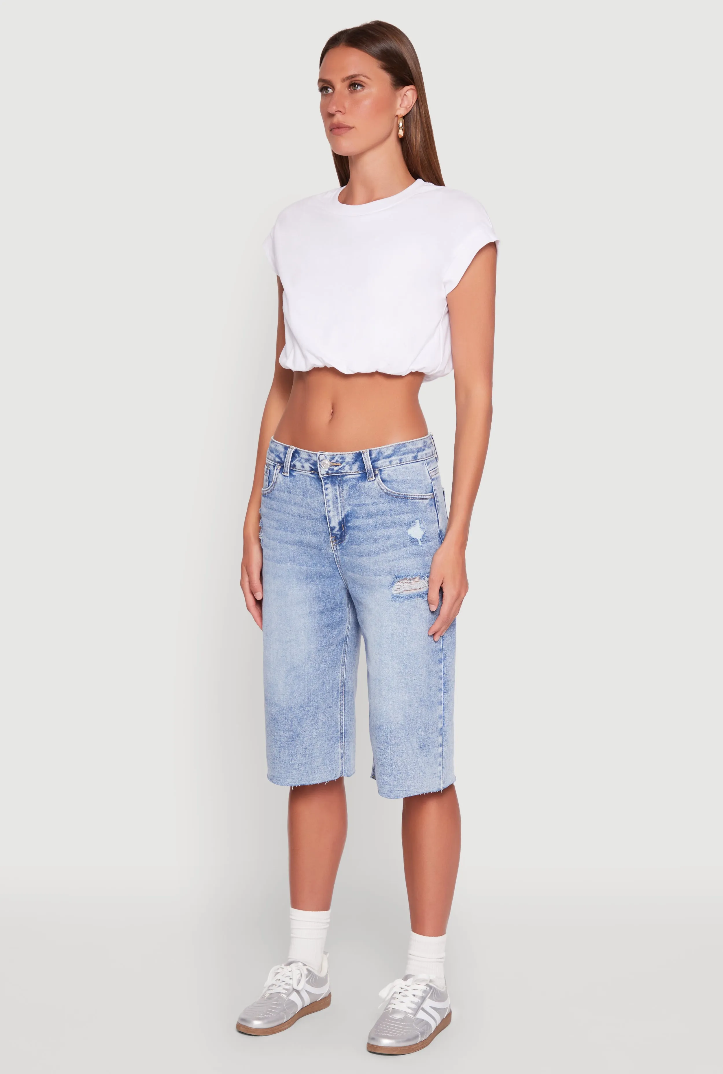 WAX Distressed Raw Hem Jorts sold by Rainbow product image thumbnail 3