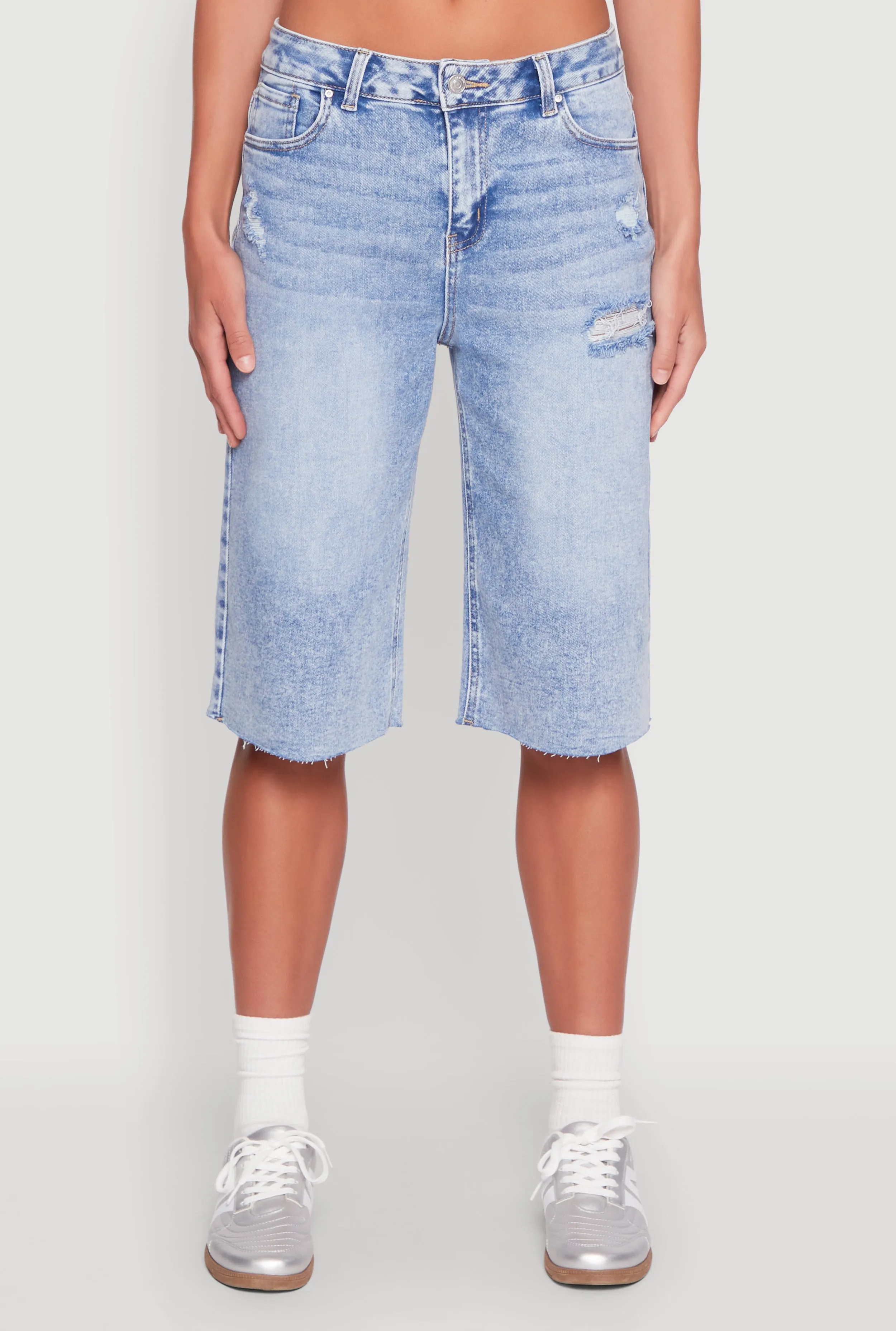WAX Distressed Raw Hem Jorts sold by Rainbow product image thumbnail 5