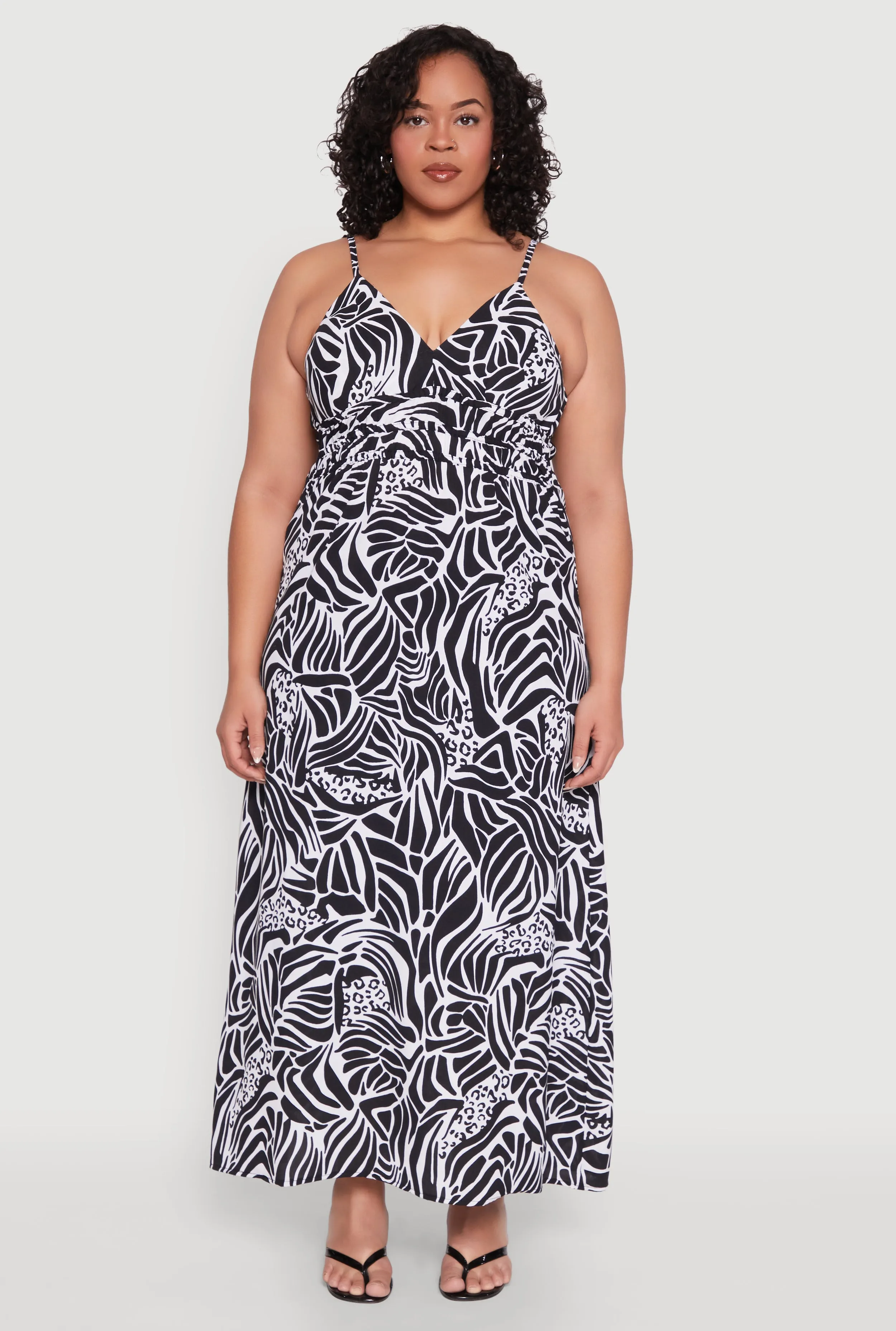 Plus Size Printed Pattern Empire Waist Maxi Dress sold by Rainbow product image thumbnail 2