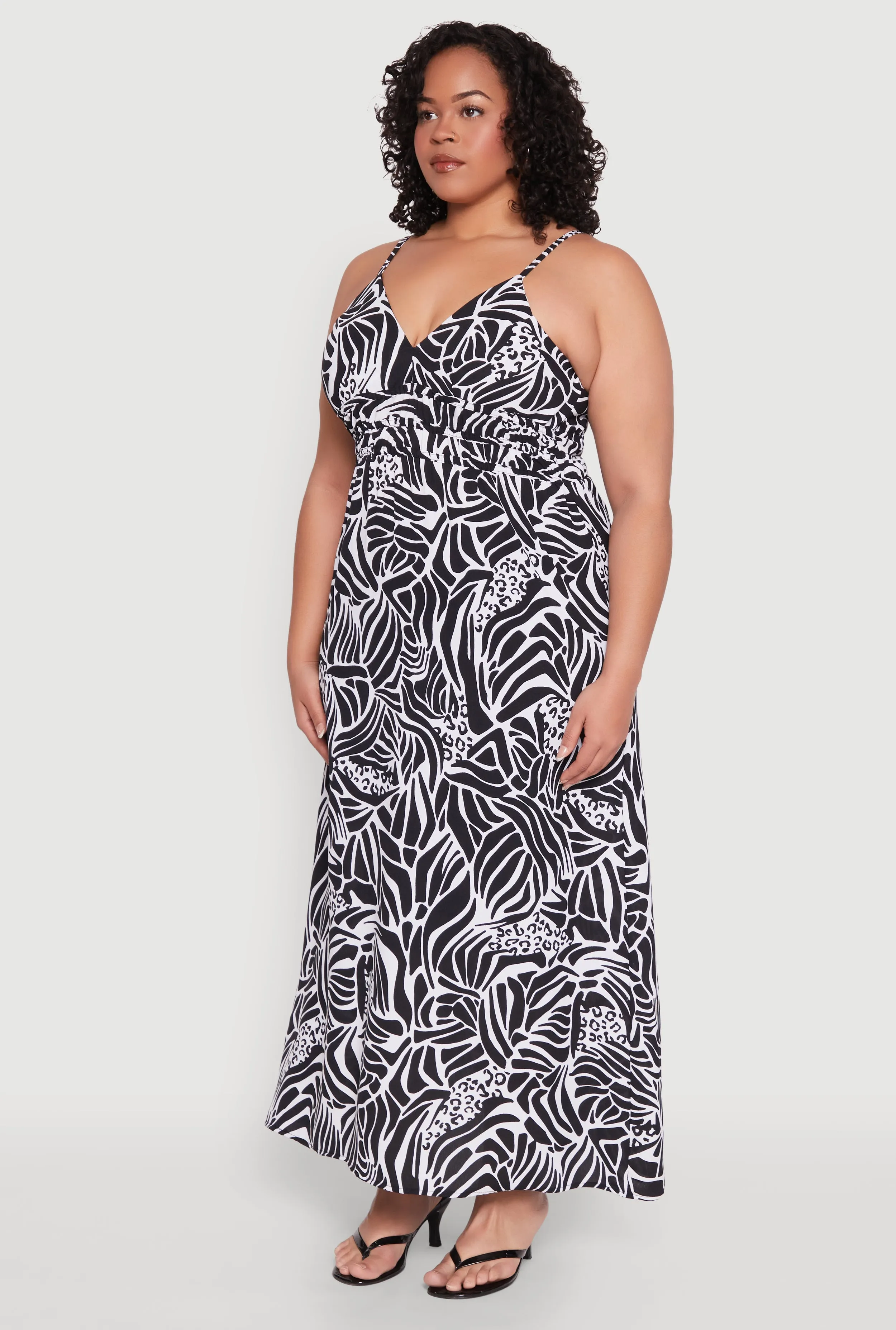 Plus Size Printed Pattern Empire Waist Maxi Dress sold by Rainbow product image thumbnail 3