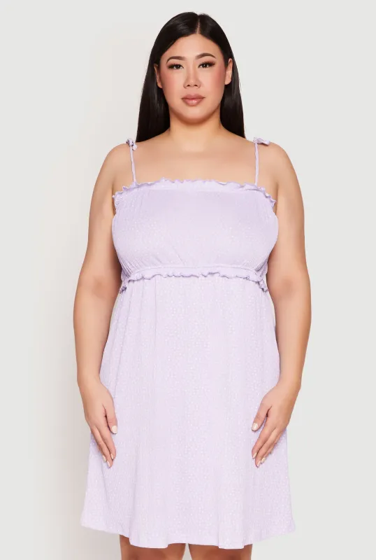 Plus Size Ditsy Floral Tie Shoulder Sleep Dress sold by Rainbow